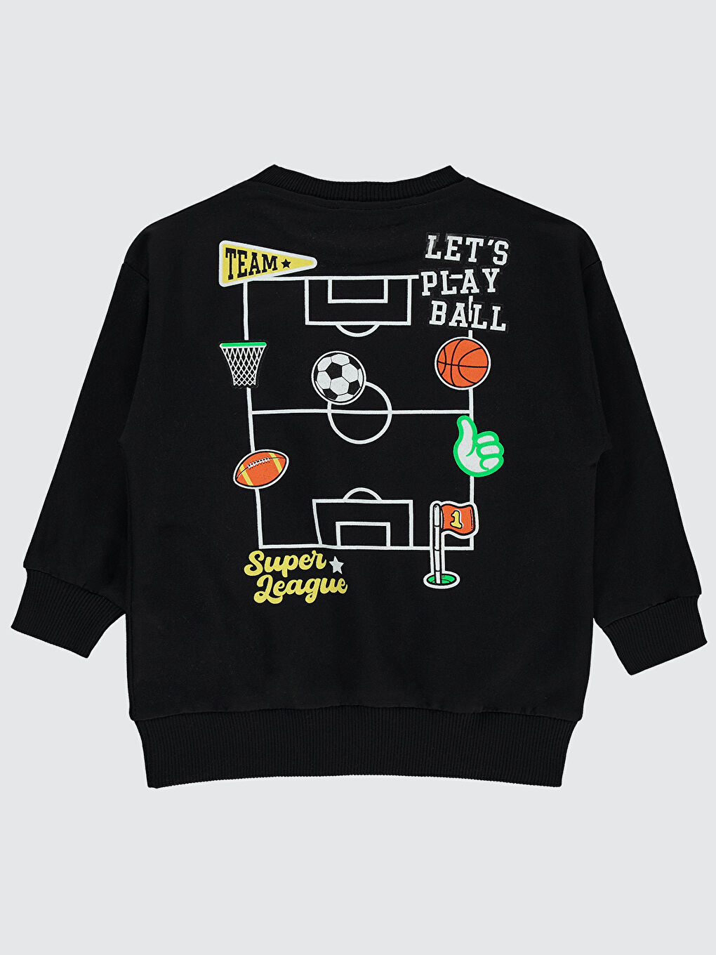 Boys Erkek Çocuk Sweatshirt 2-5 Yaş Siyah-1