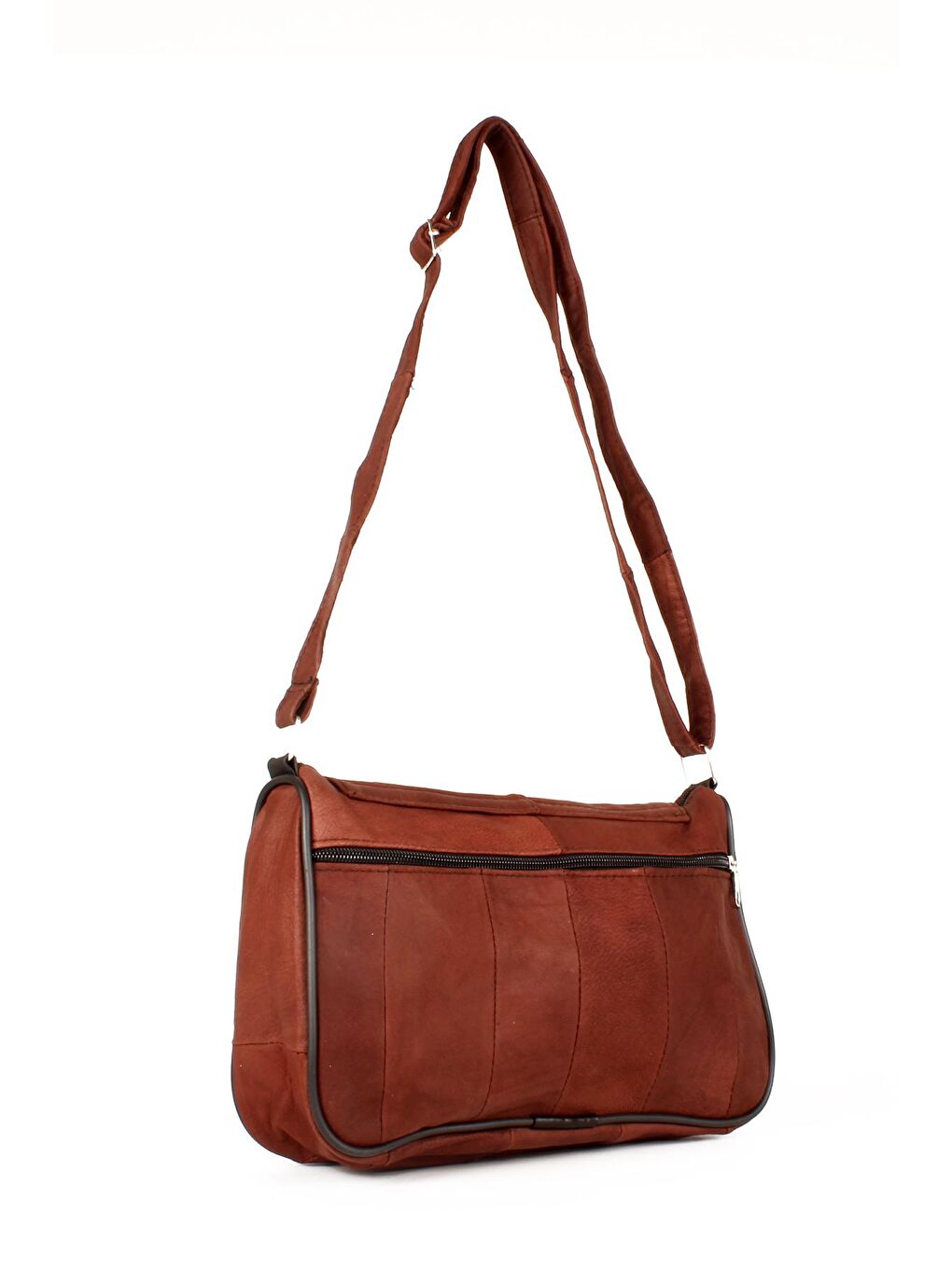 Kahverengi Kadın Hakiki Deri Çok Cepli Orta Boy Postacı Çanta (1596)-2