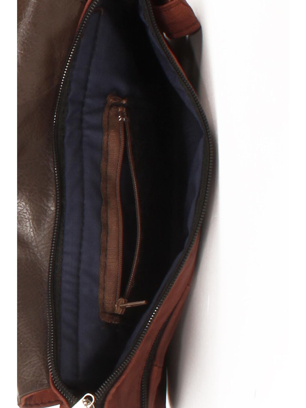 Kahverengi Kadın Hakiki Deri Çok Cepli Orta Boy Postacı Çanta (1596)-3