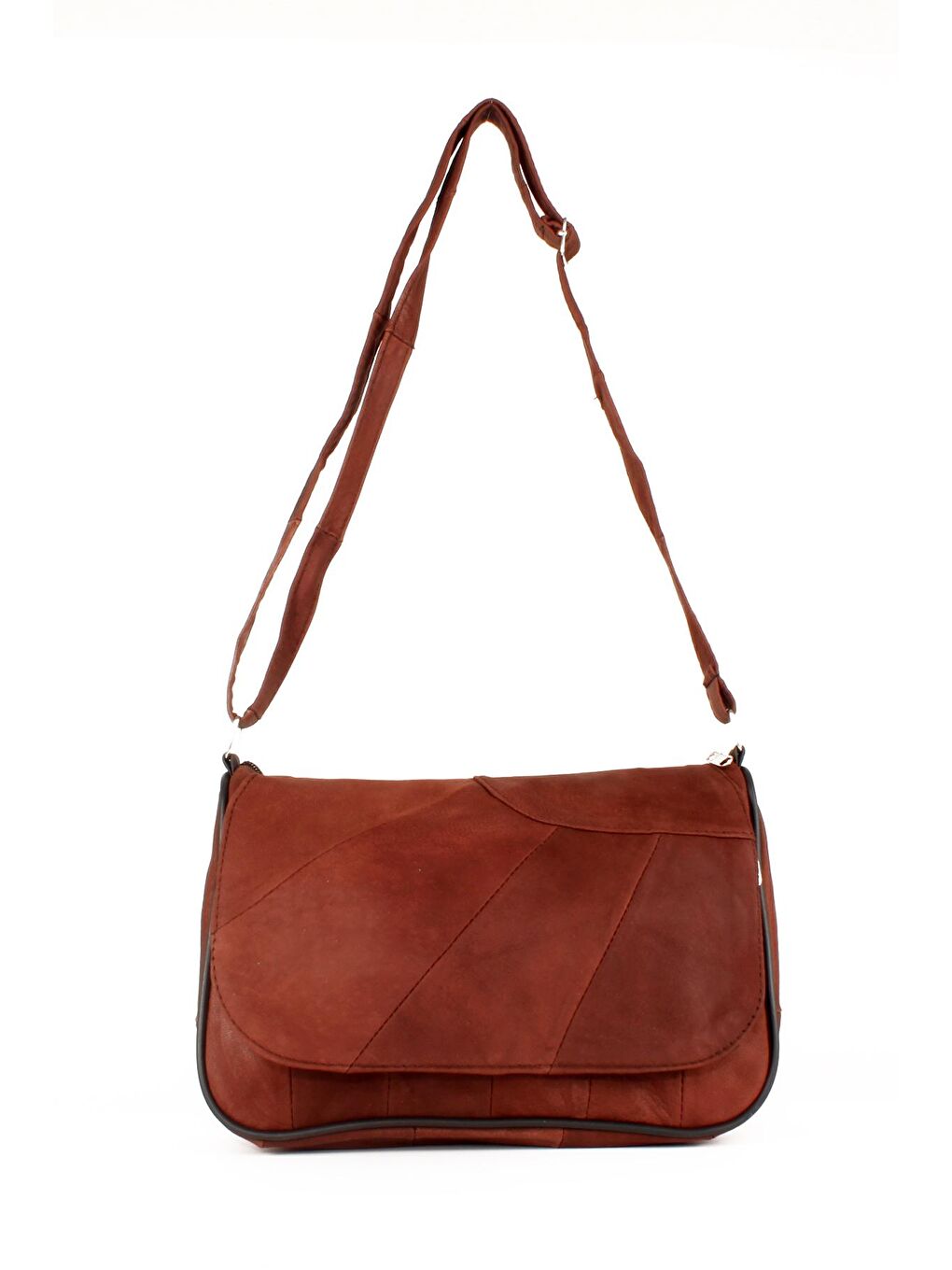 Kahverengi Kadın Hakiki Deri Çok Cepli Orta Boy Postacı Çanta (1596)-4