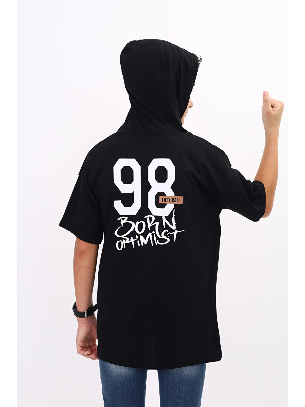 Siyah Erkek Çocuk Baskılı Tişört-2