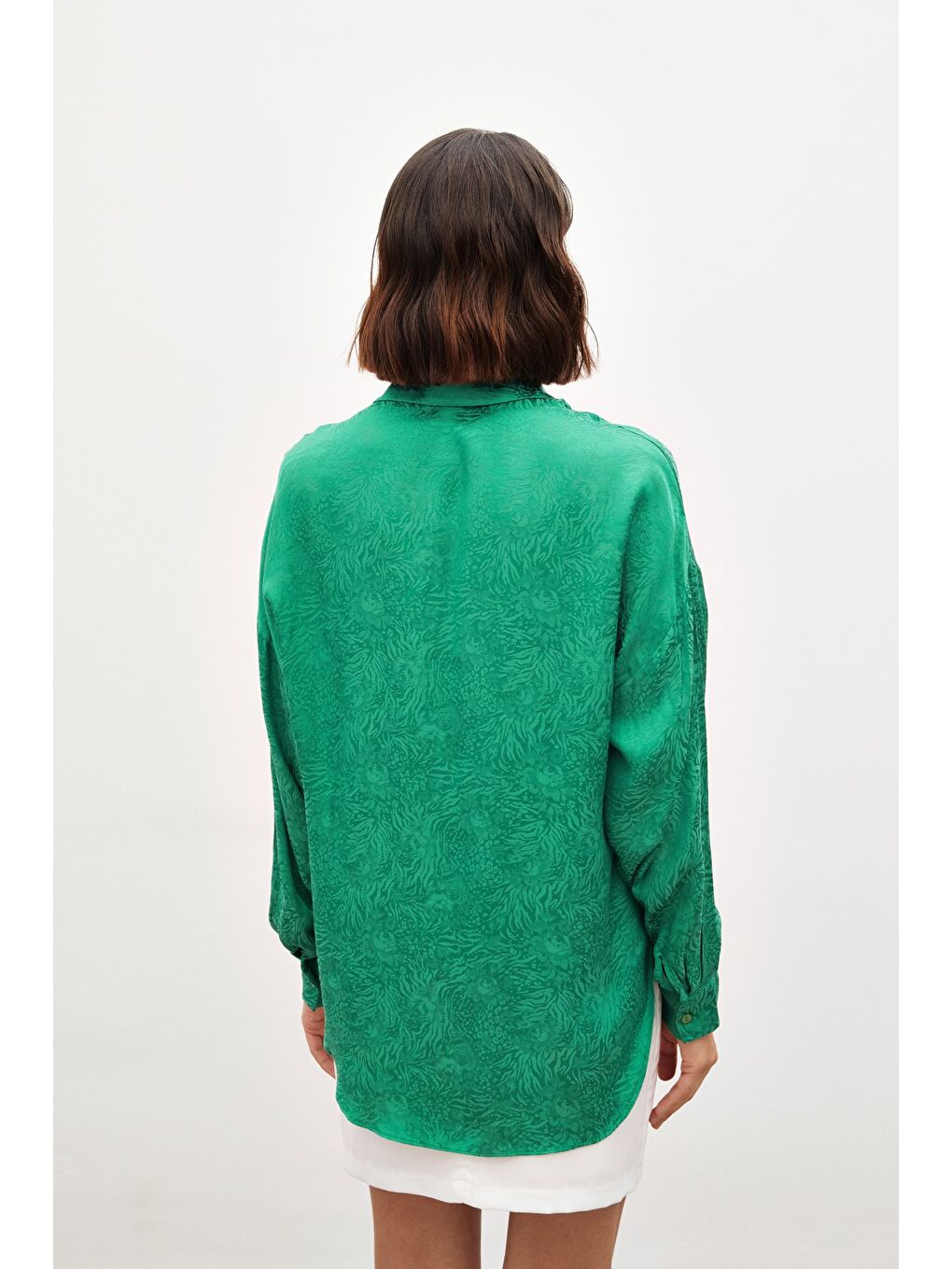 Desenli Salaş Gömlek - Yeşil-6