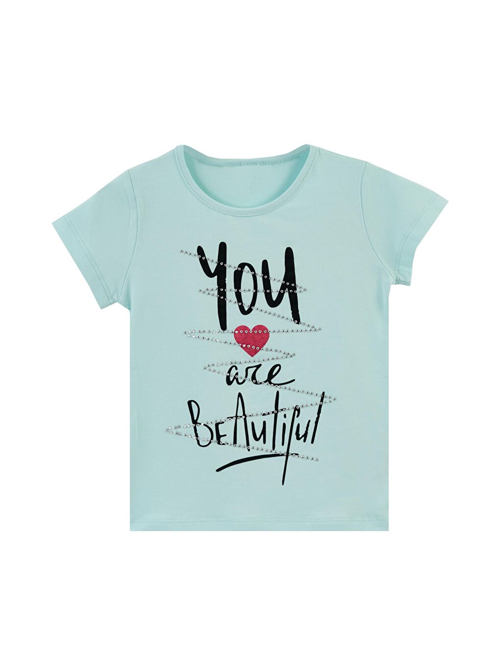 Yeşil Baskılı Bisiklet Yaka Pamuklu T Shirt 5962417-3