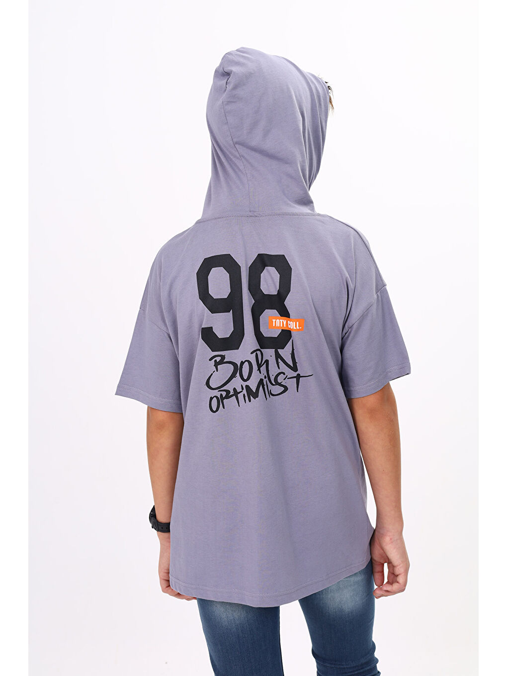 Gri Erkek Çocuk Baskılı Tişört-3