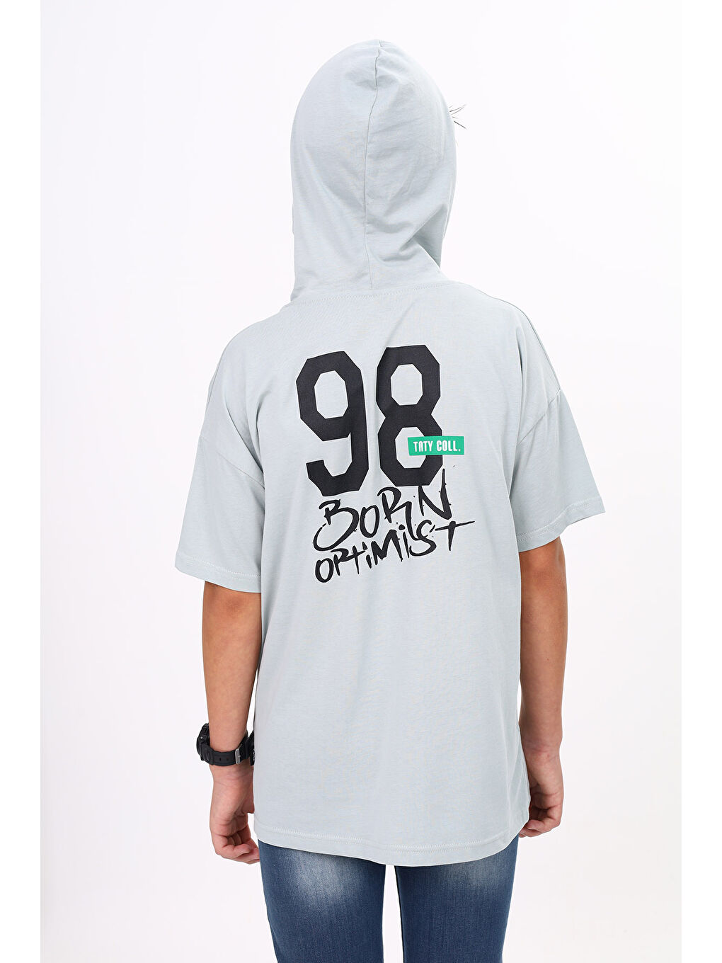 Gri Erkek Çocuk Baskılı Tişört-2