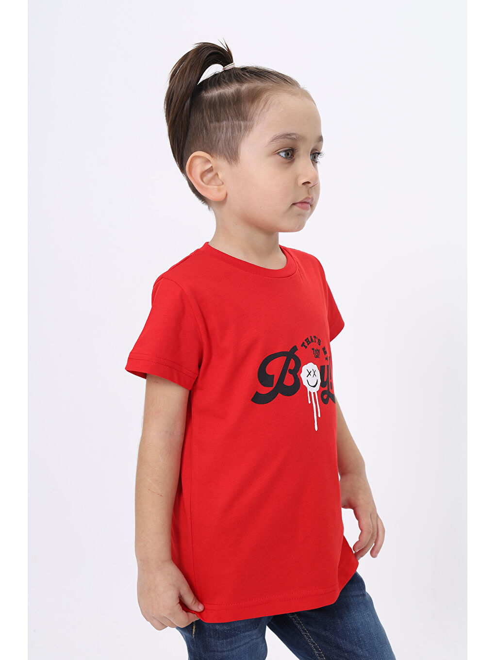 Kırmızı Erkek Çocuk Baskılı Tişört-1