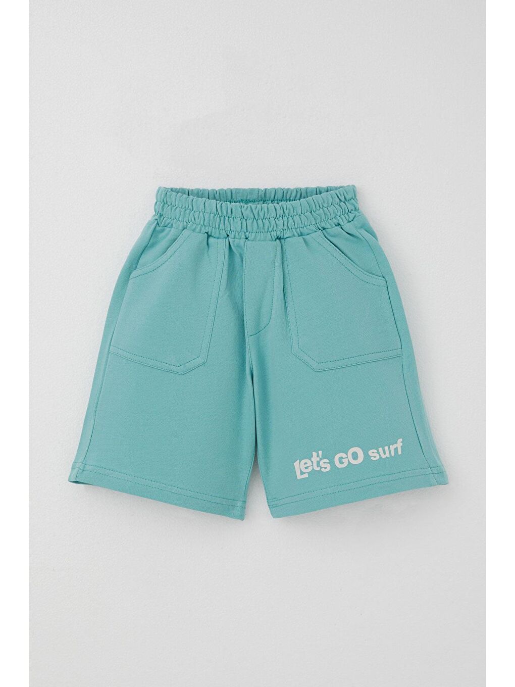 Erkek Çocuk Şortlu Takım Sırt Kısmı Sörfçü Dinozor Baskılı Ekru (3-6 Yaş)-7