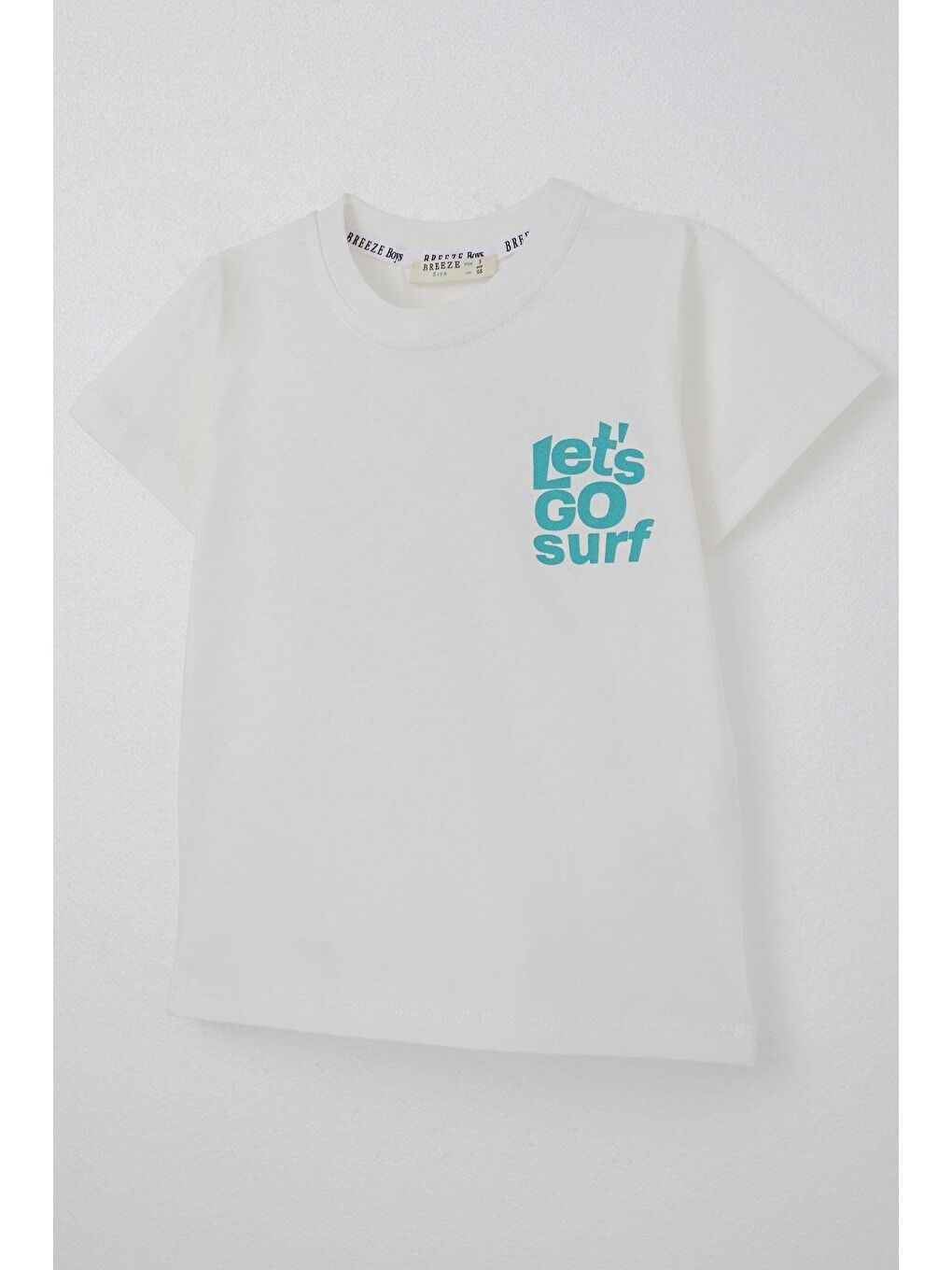 Erkek Çocuk Şortlu Takım Sırt Kısmı Sörfçü Dinozor Baskılı Ekru (3-6 Yaş)-10