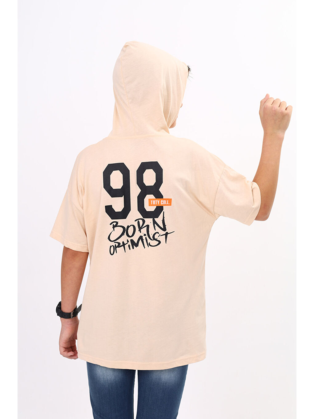 Bej Erkek Çocuk Baskılı Tişört-2