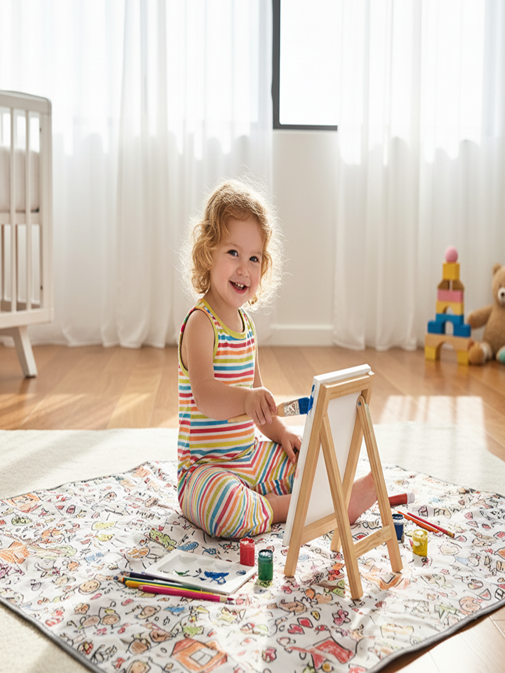 Family, 145x180cm, Sıvı Geçirmez, Aktivite, Yemek ve Oyun için Çok Amaçlı Örtü-9