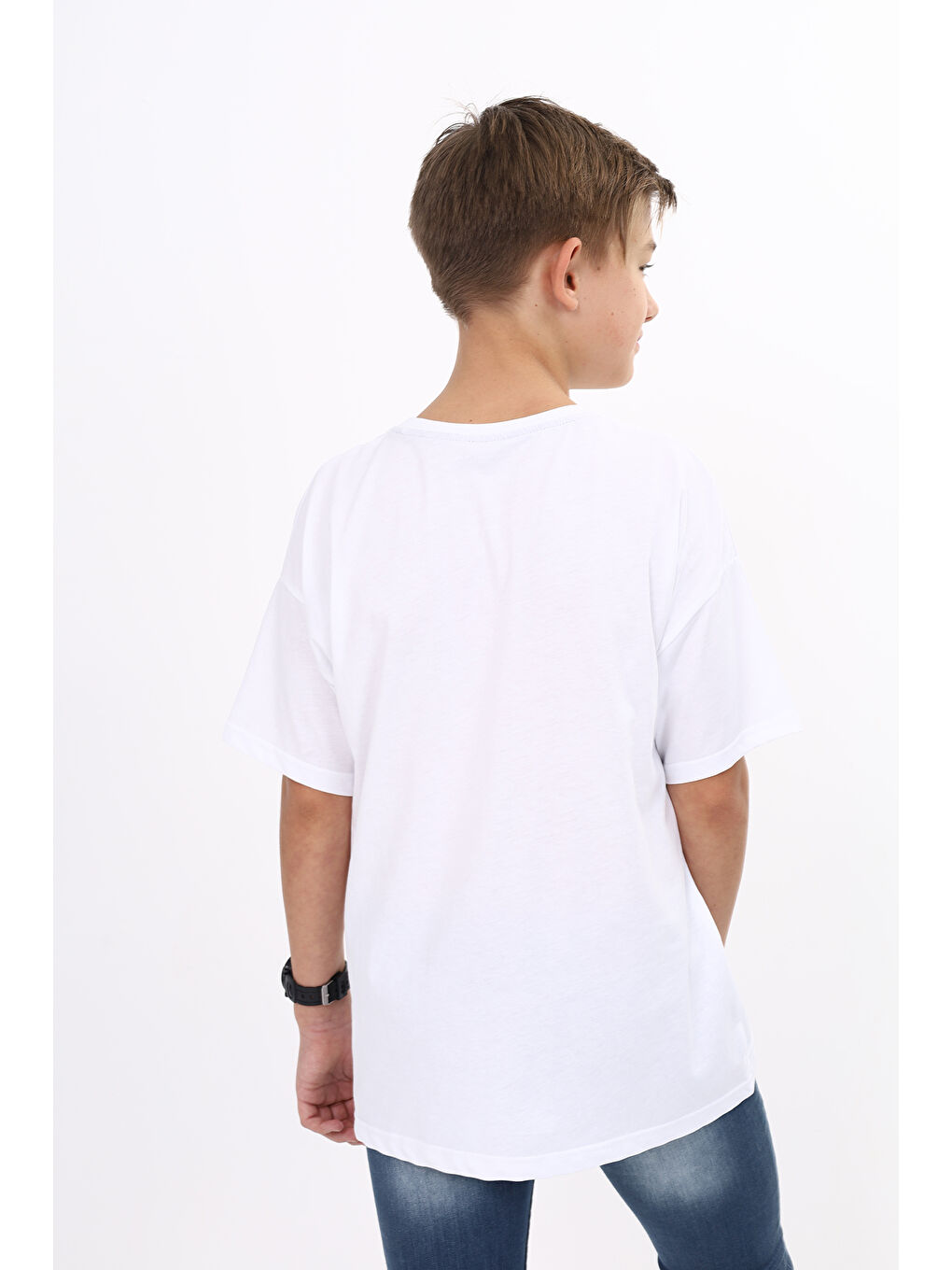 Beyaz Erkek Çocuk Baskılı Tişört-2