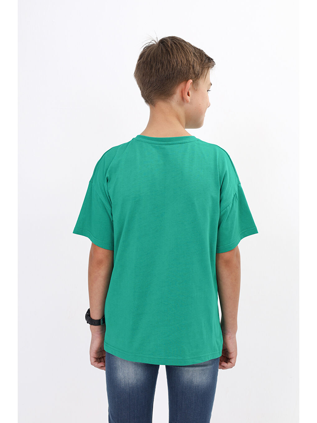 Yeşil Erkek Çocuk Baskılı Tişört-3