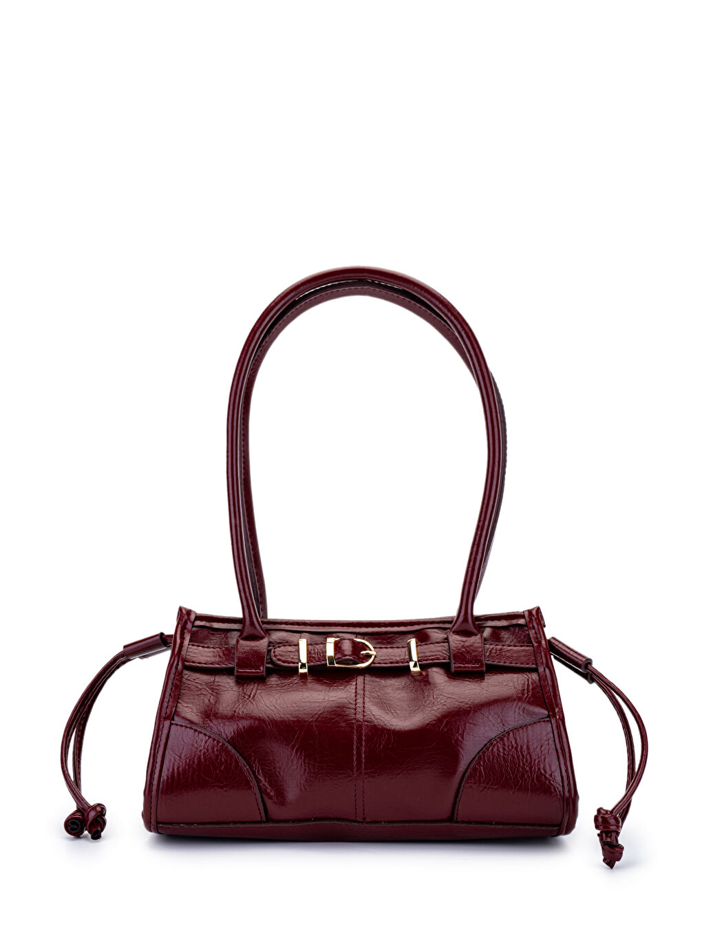 Kemer Detaylı Suni Kılçıllı Deri Kadın Omuz Çanta Girls Bordo