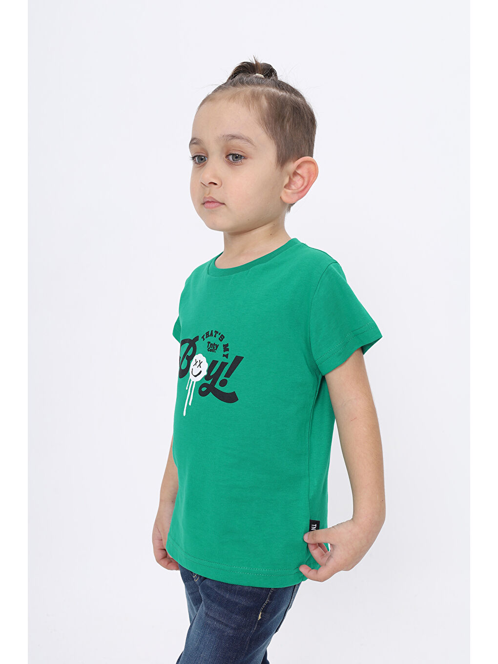 Yeşil Erkek Çocuk Baskılı Tişört-2