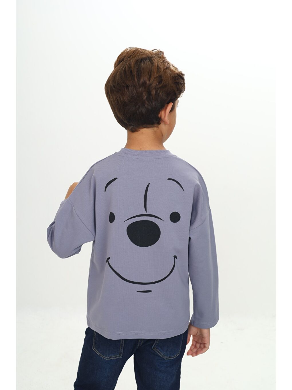 Gri Erkek Çocuk Baskılı Tişört-1