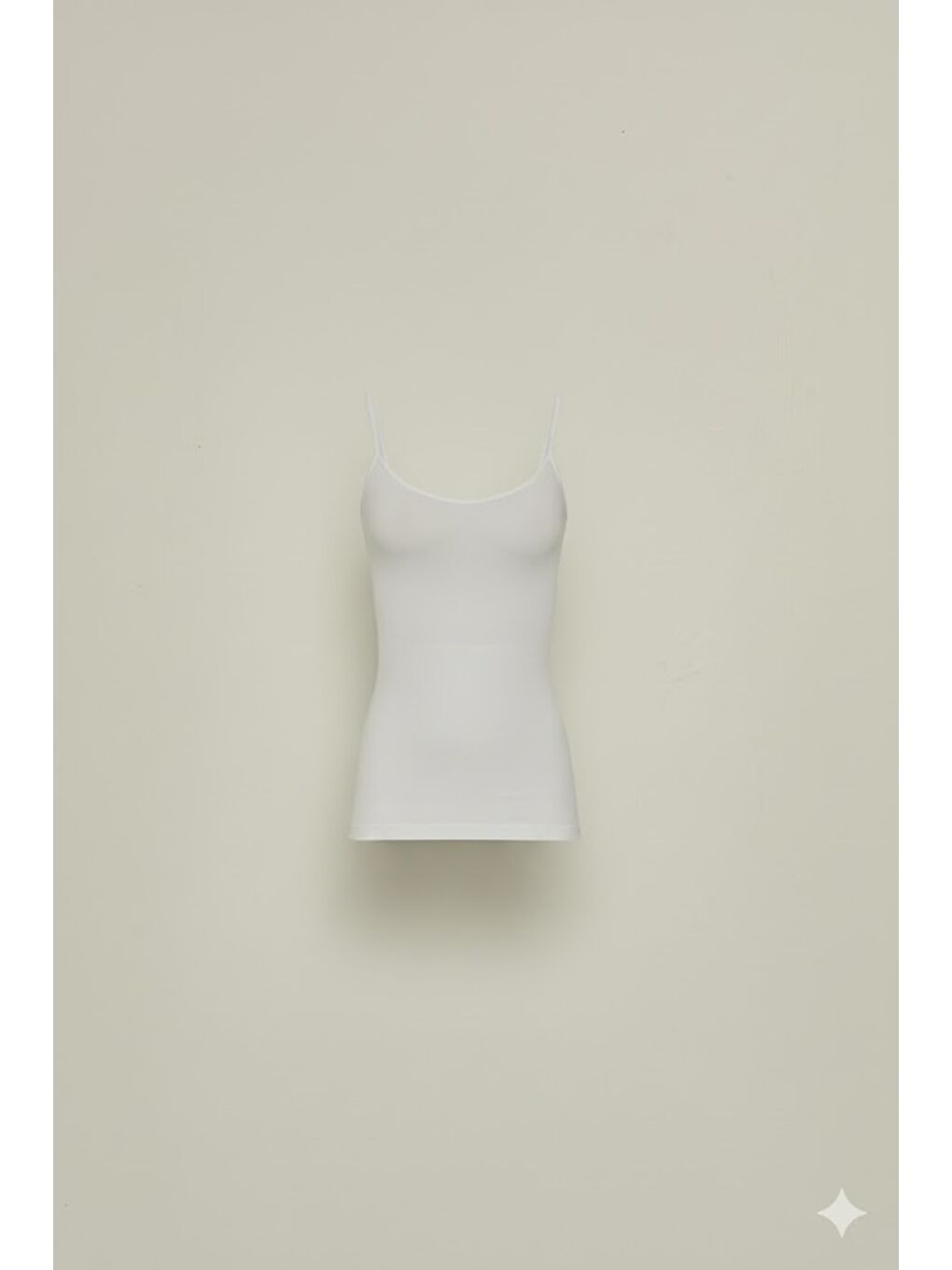 C15011 Dikişsiz Ripli İnce Askılı Atlet Beyaz