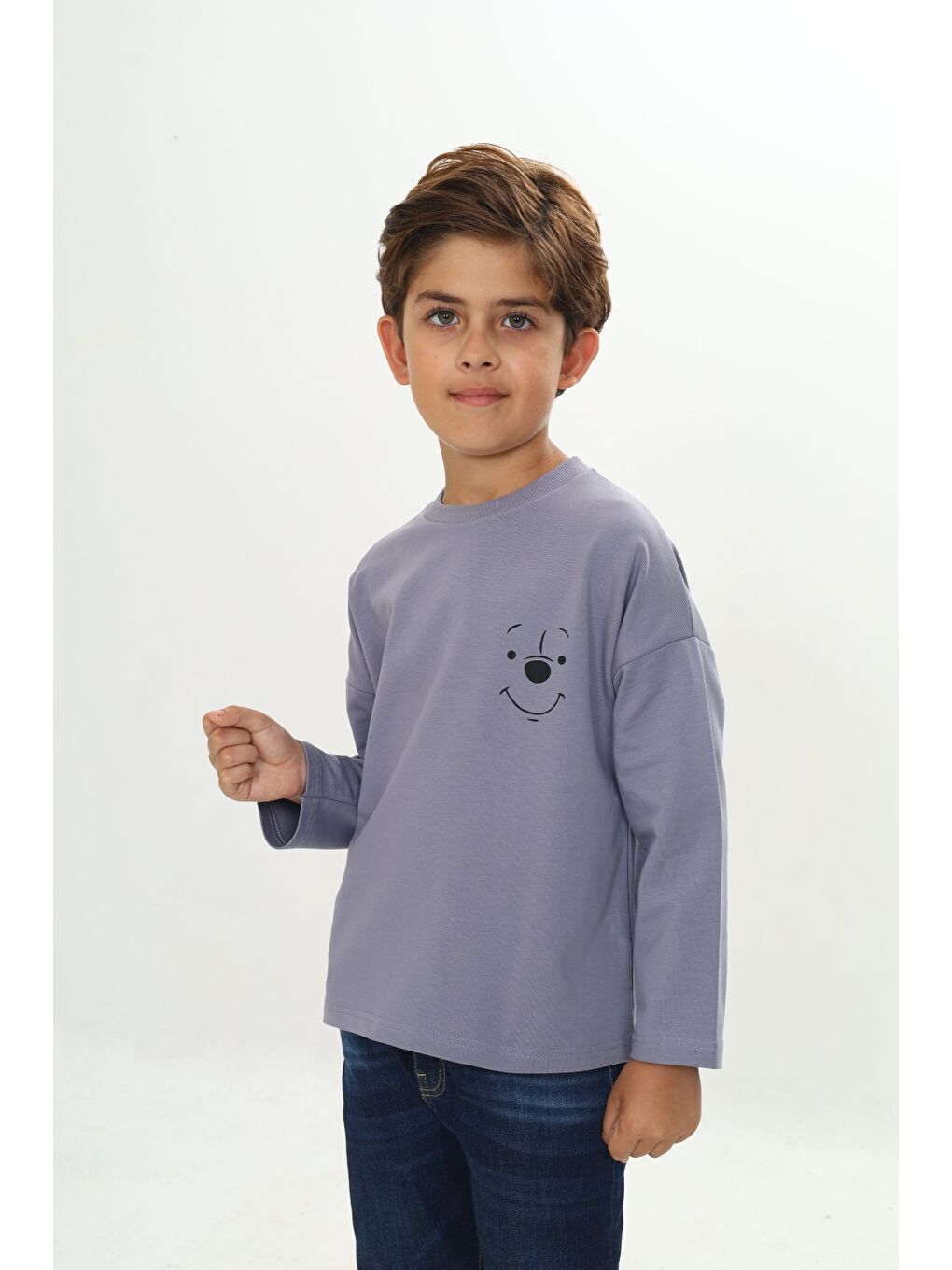 Gri Erkek Çocuk Baskılı Tişört-2