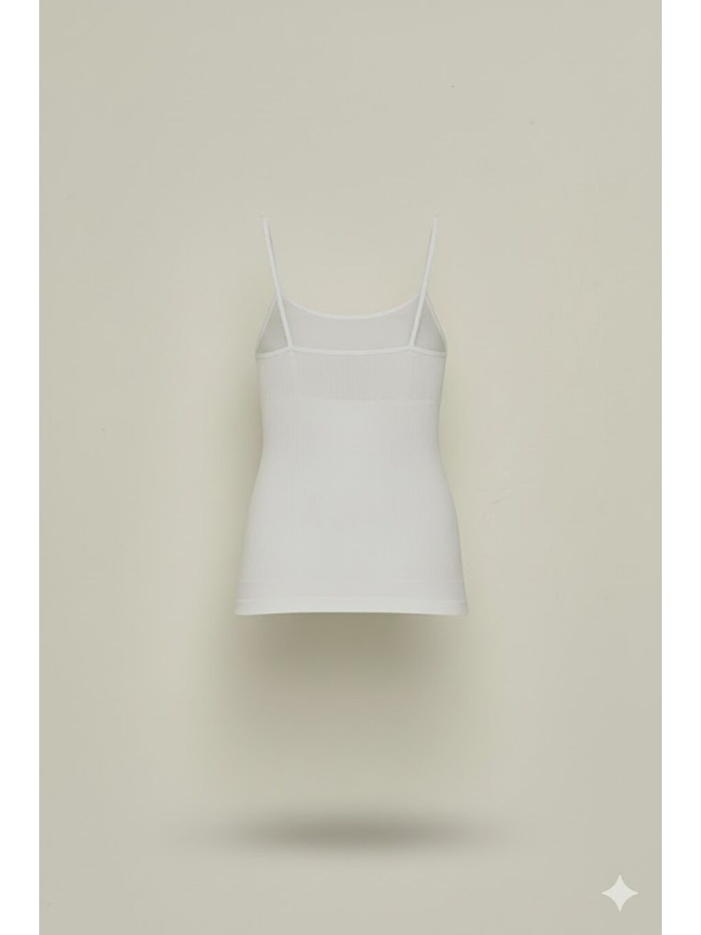 C15011 Dikişsiz Ripli İnce Askılı Atlet Beyaz-1