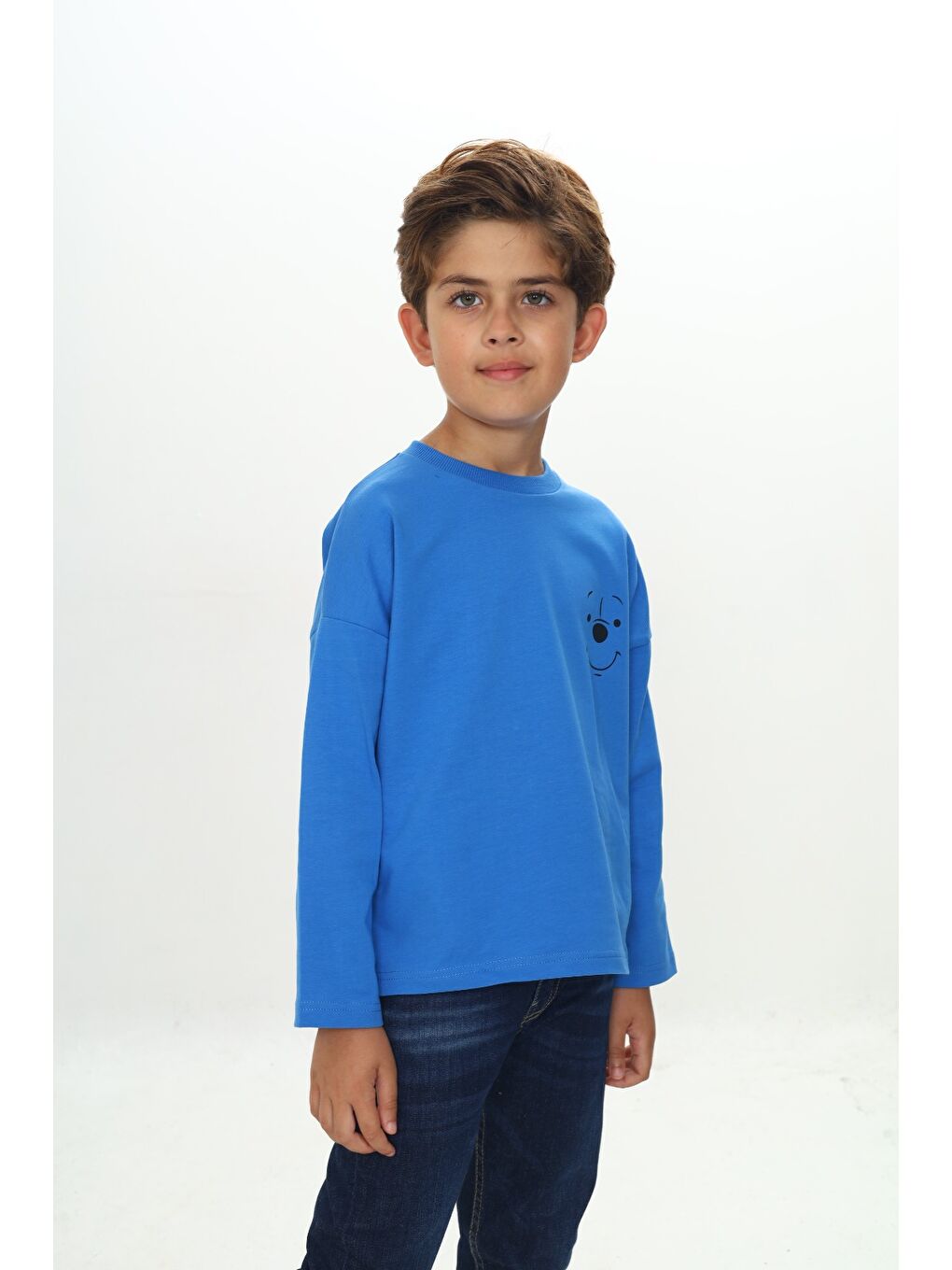 Mavi Erkek Çocuk Baskılı Tişört-1