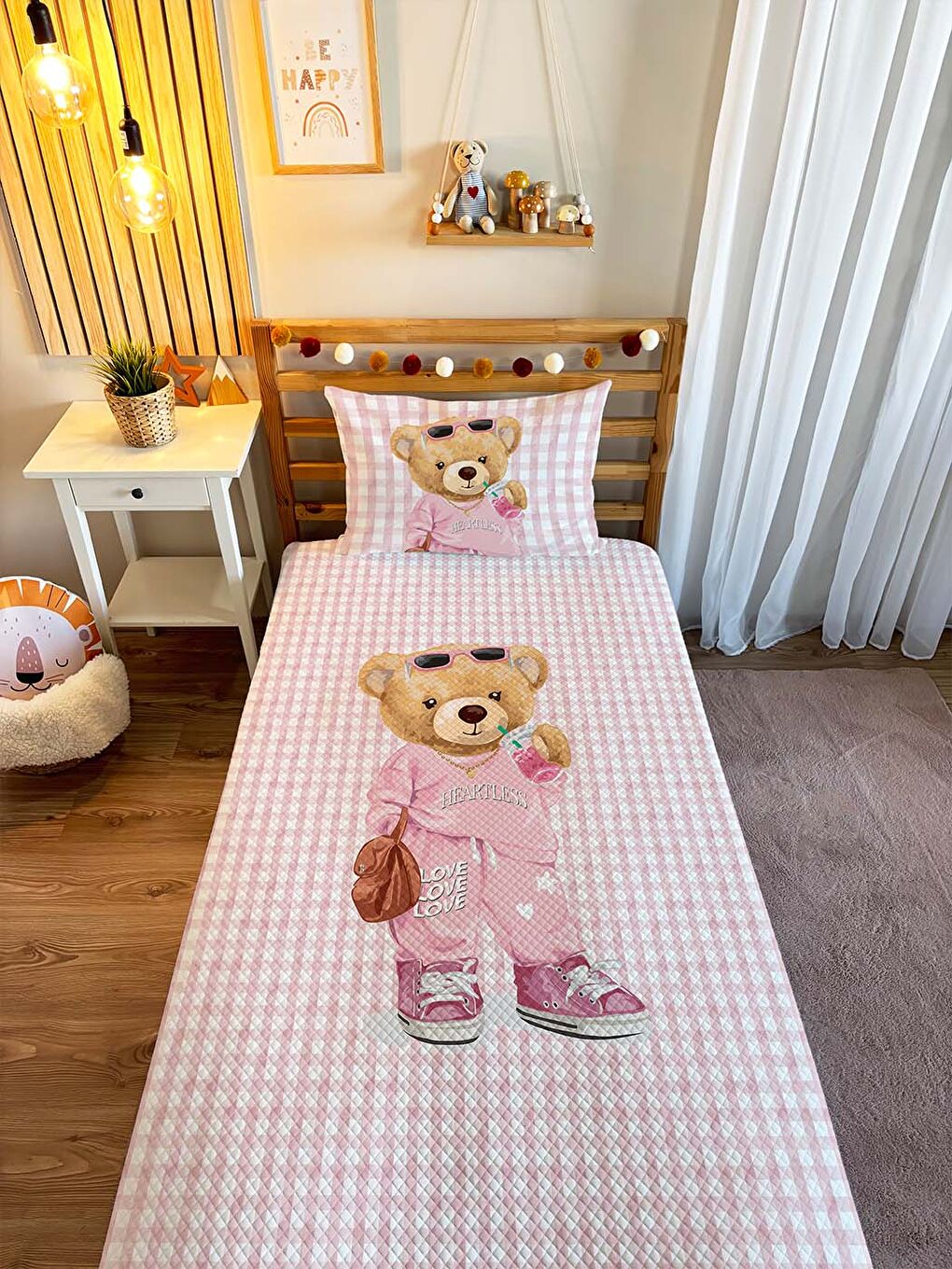 Karışık Tek Kişilik Çocuk  Pike Takımı   ÇARŞAFSIZ-2