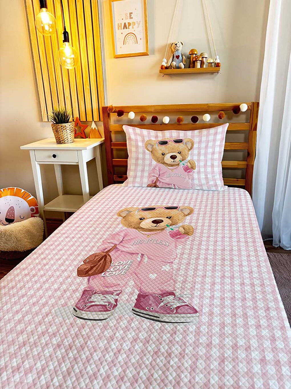 Karışık Tek Kişilik Çocuk  Pike Takımı   ÇARŞAFSIZ-3