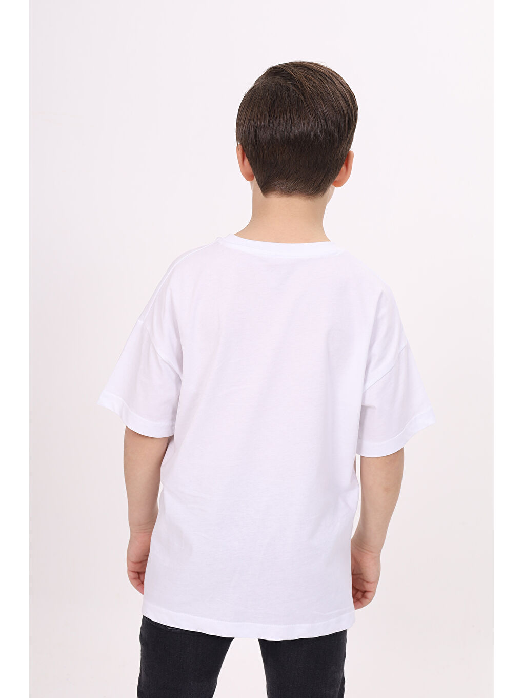 Beyaz Erkek Çocuk Baskılı Tişört-3
