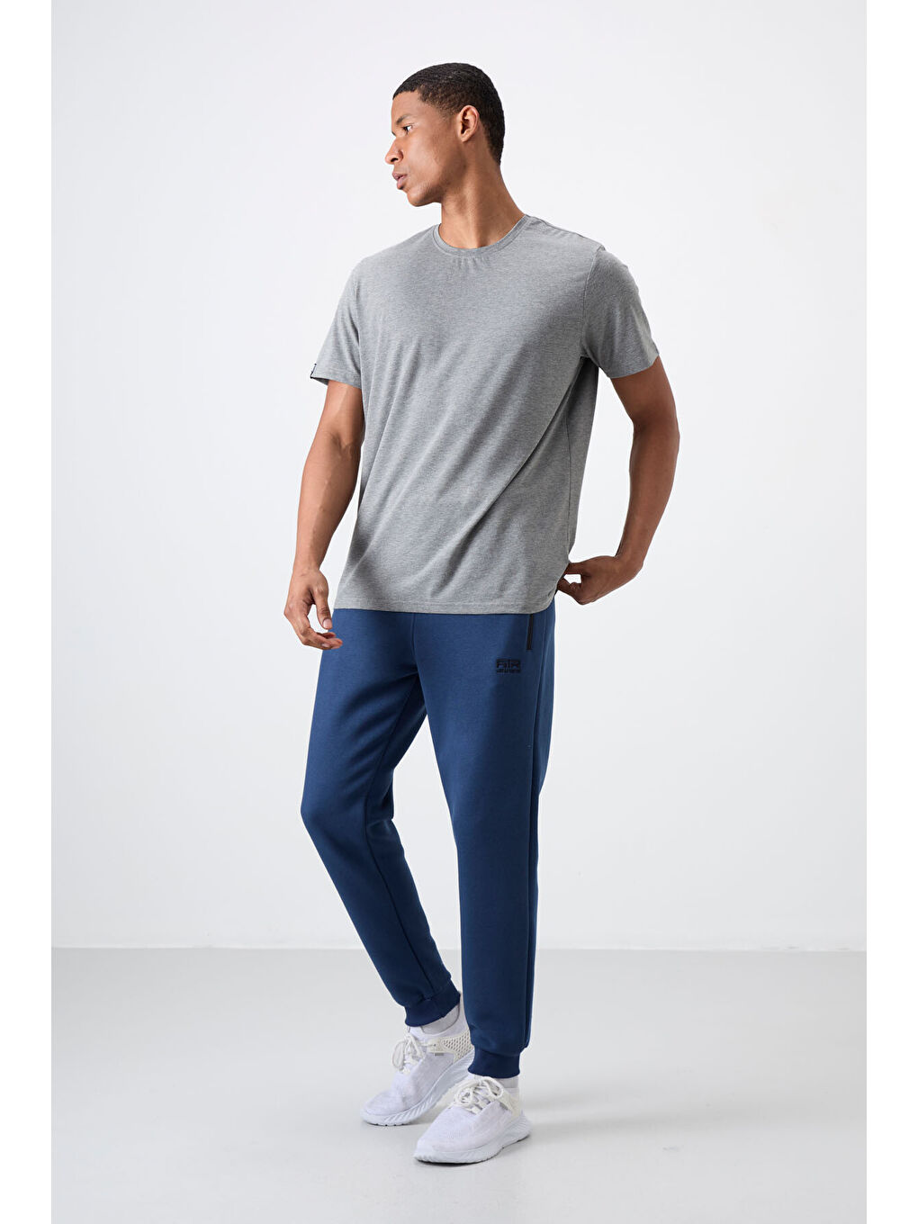 Cesar İndigo Fermuar Cepli Şardonlu Jogger  Erkek Jogger Eşofman Altı - 84929