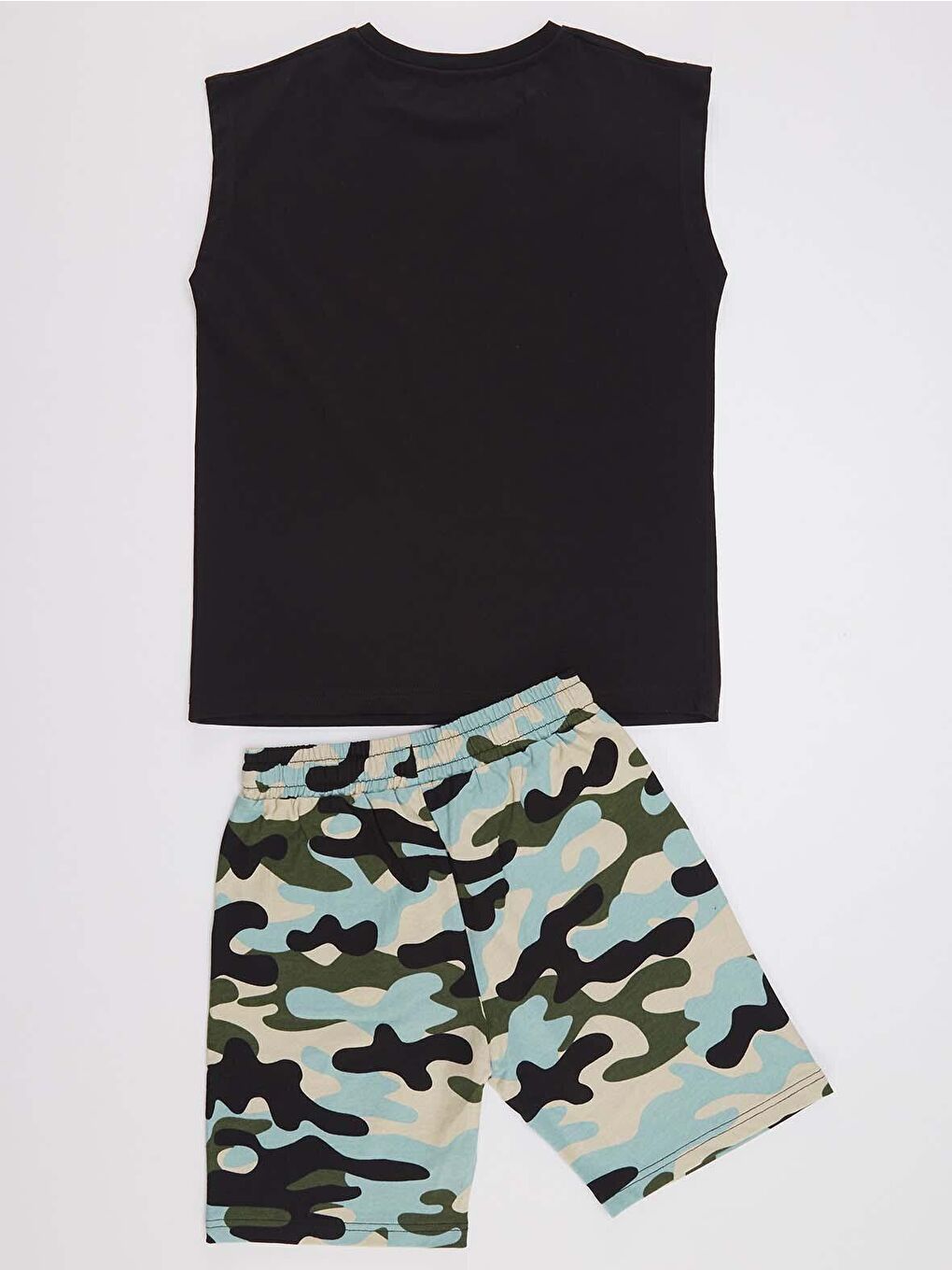 Karışık Sahne Erkek Çocuk Tişört Kamuflaj Şort Takım-3