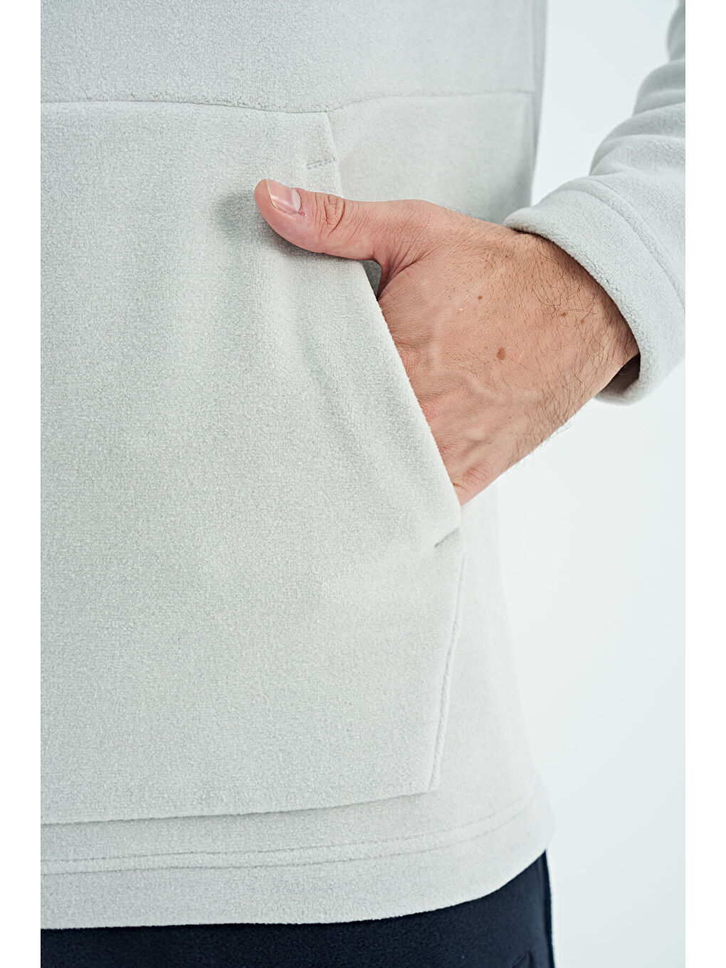 Bej Hern Taş  Polar Erkek Hoodie - 88301-4