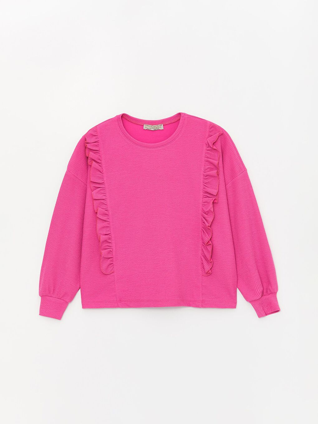 Fuşya Kız Çocuk Fistolu Bürümcük Salaş SweatShirt