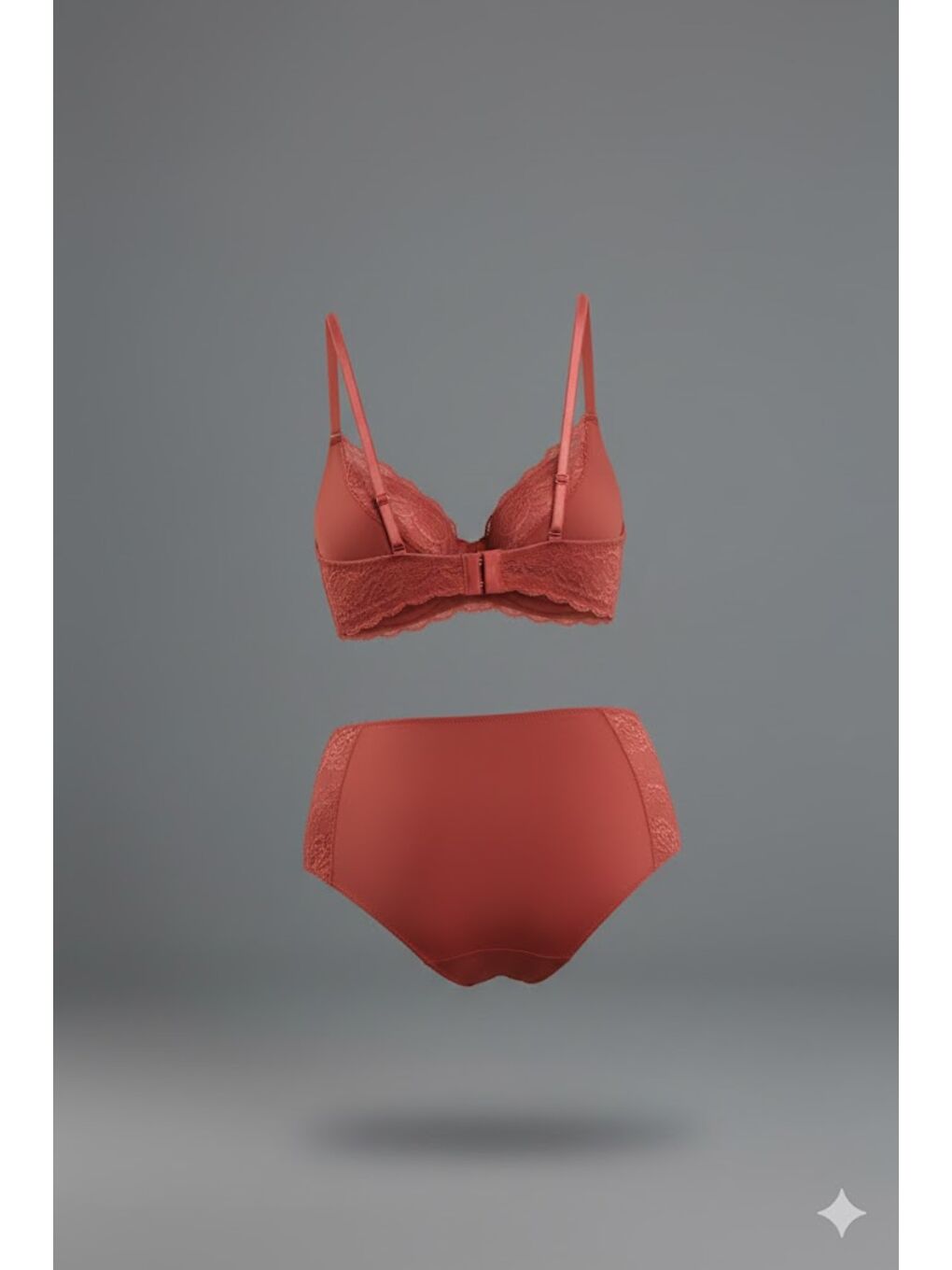 Kahverengi Desteksiz Sütyen Külot Takım C14159 Kiremit-1