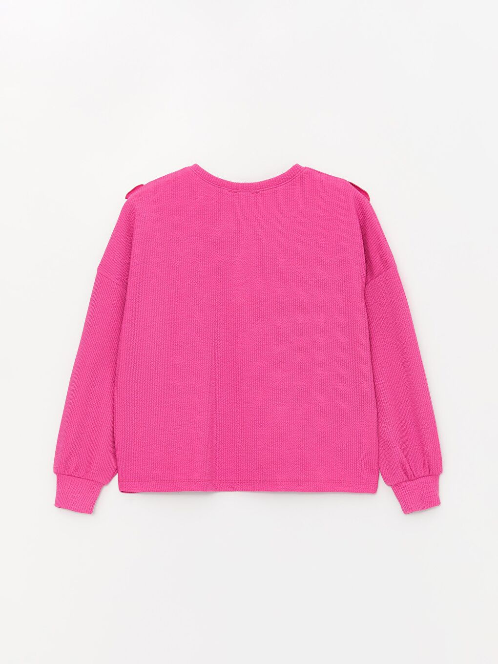 Fuşya Kız Çocuk Fistolu Bürümcük Salaş SweatShirt-2