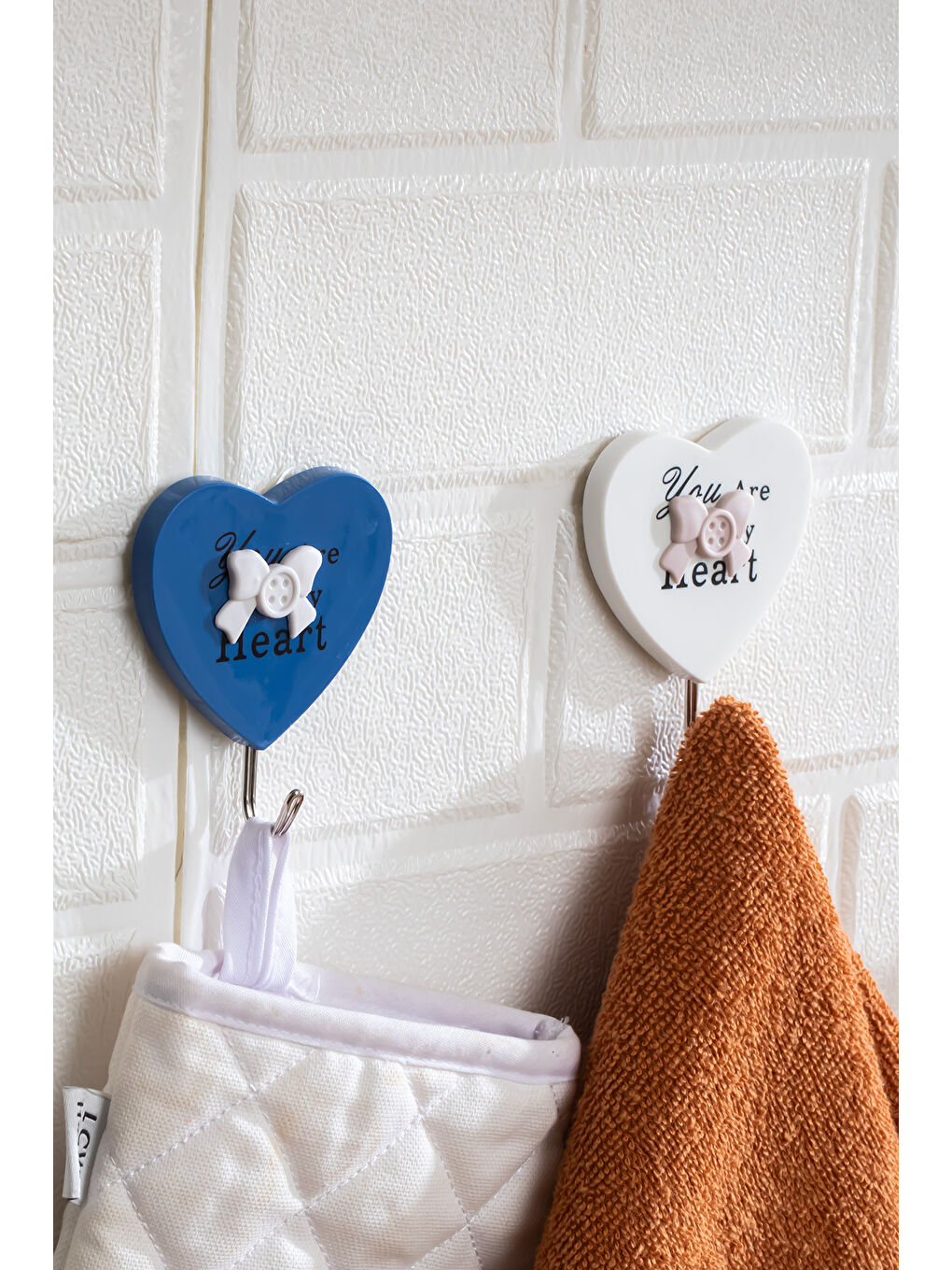 Renksiz 085 2 Adet Figür Desenli Dekoratif Yapışkanlı Banyo Mutfak Elbise Askılığı Havlu Askılığı-2