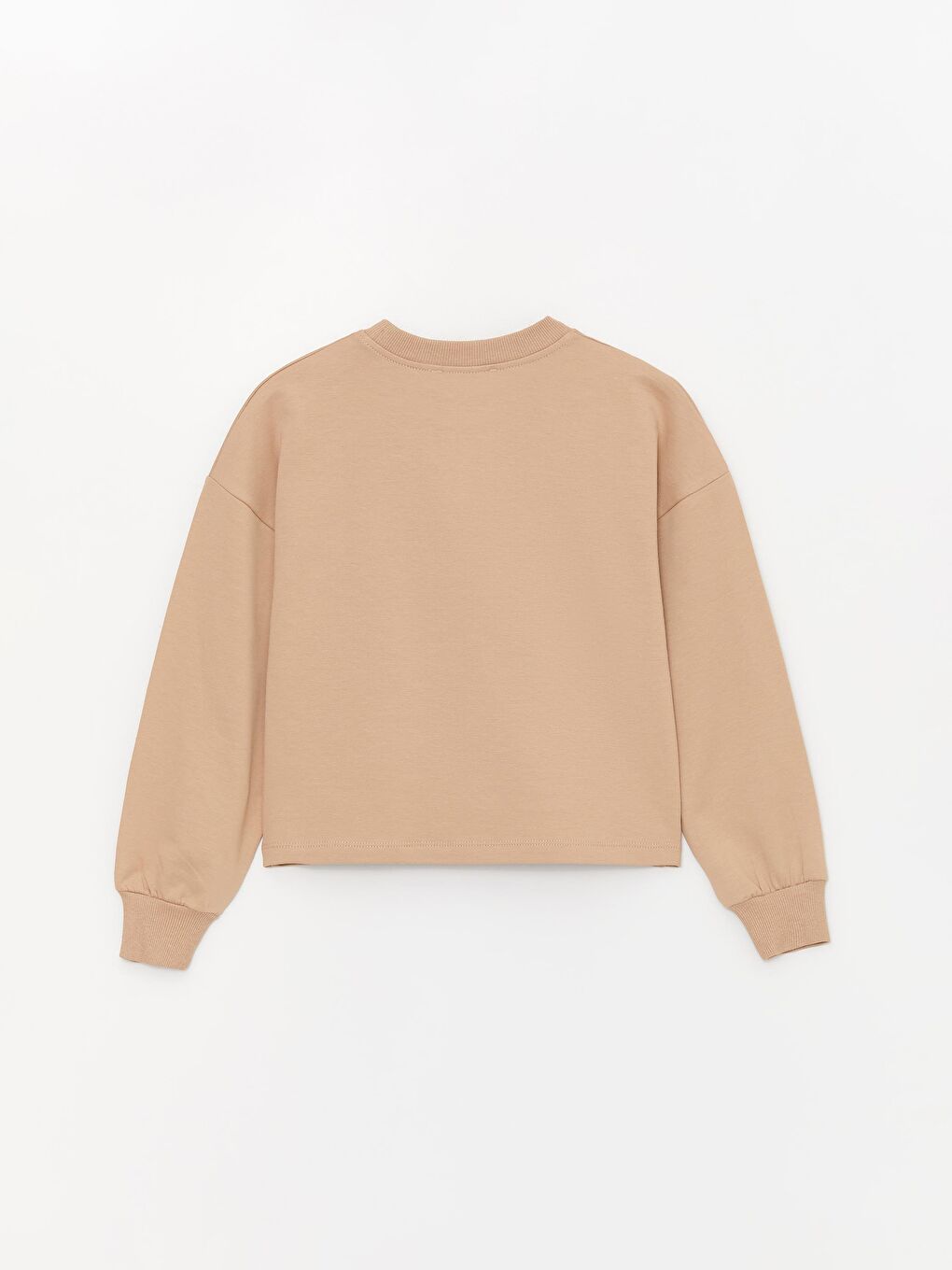 Bej Kız Çocuk Çiçek Cepli Nakışlı SweatShirt-1