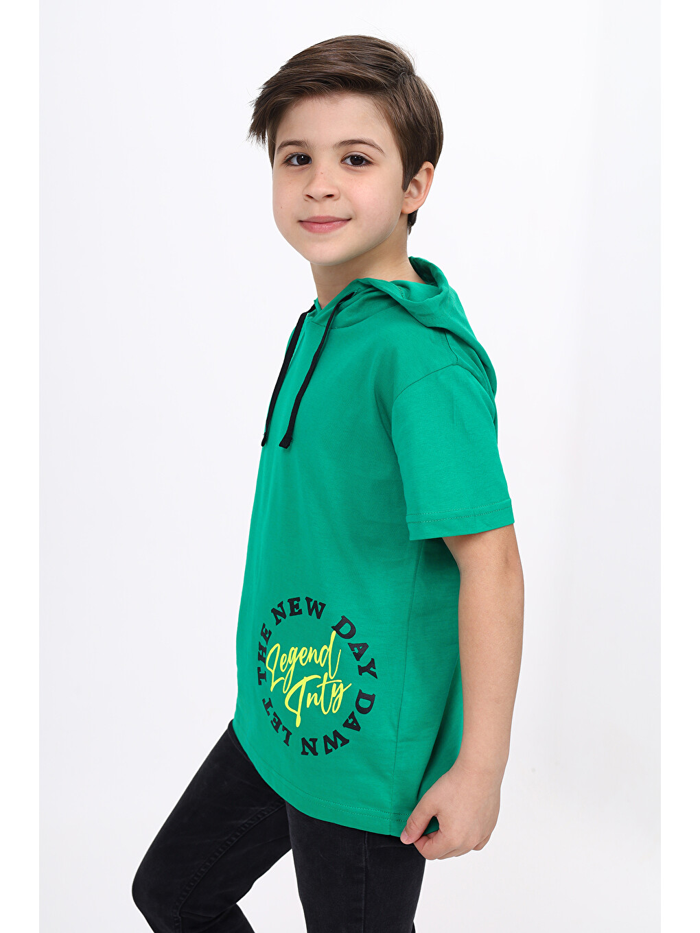 Yeşil Erkek Çocuk Baskılı Tişört-1