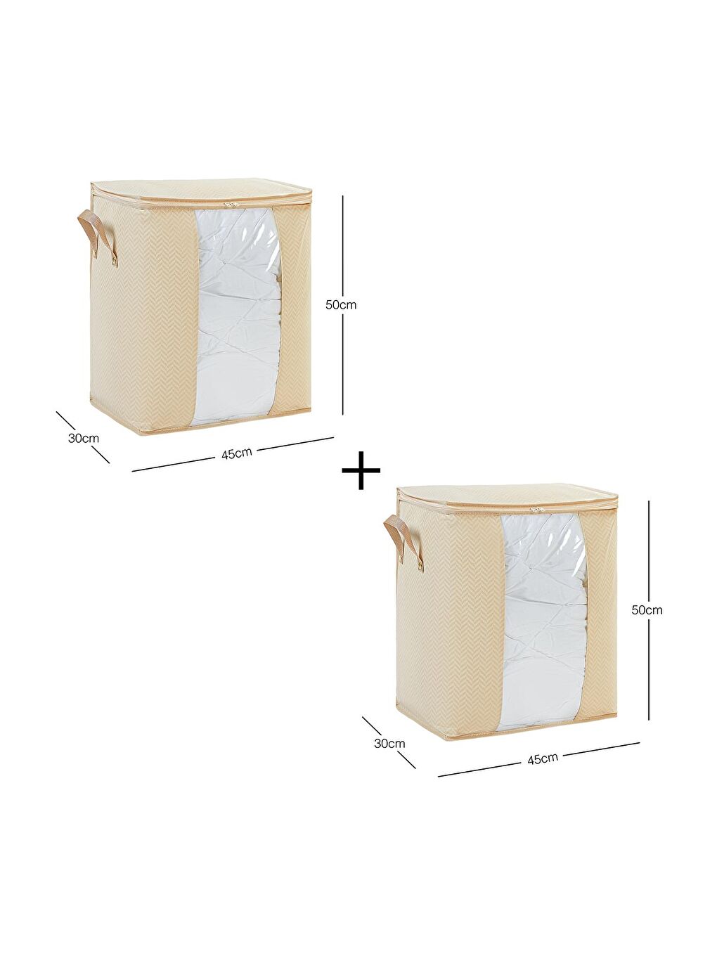 2'li Pvc Pencereli Bej Balıksırtı Hurç Set-7