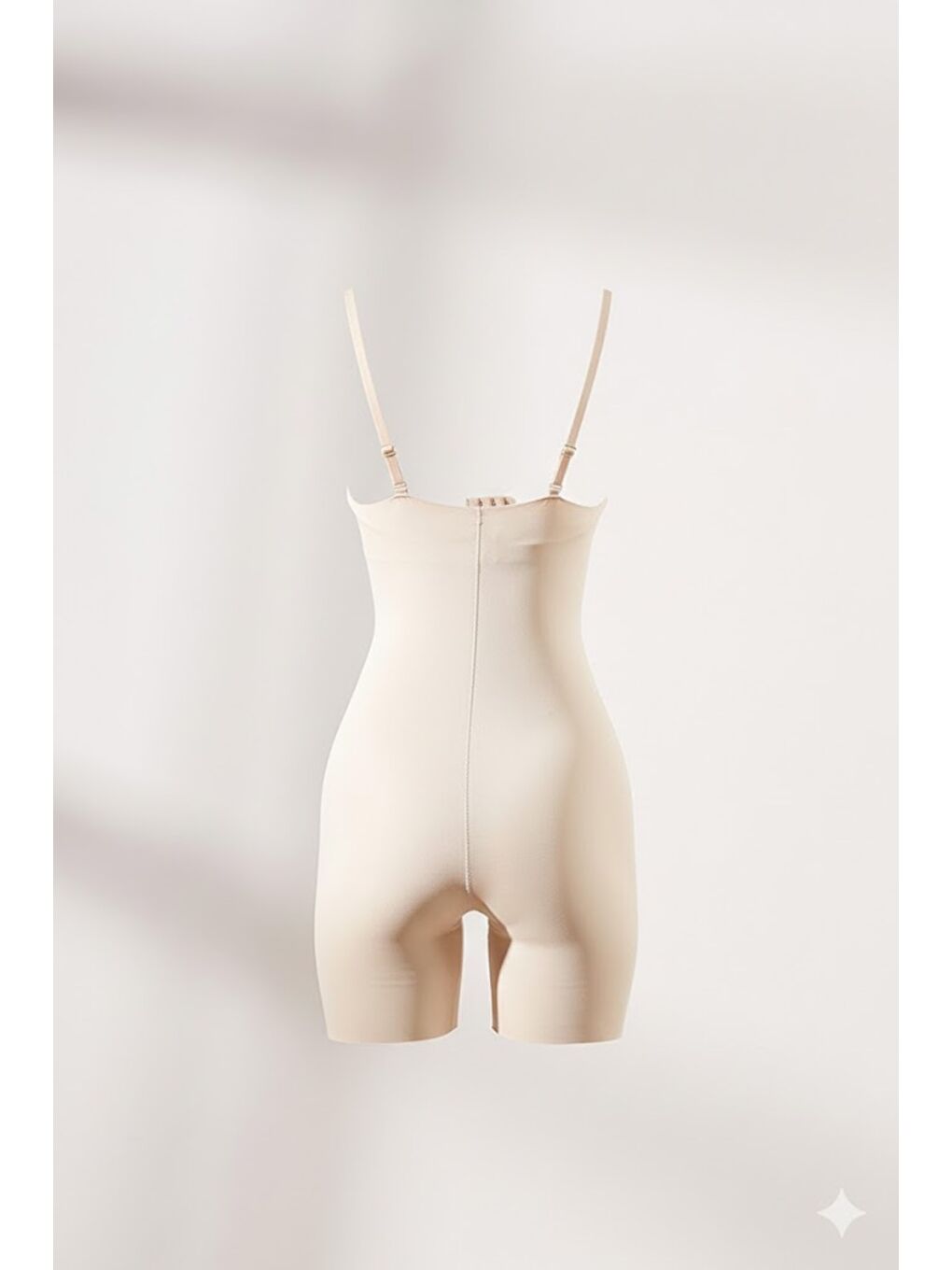 Bej C12758 Kadın Lazer Kesim Göğsü Açık Paçalı Korse Ten-1