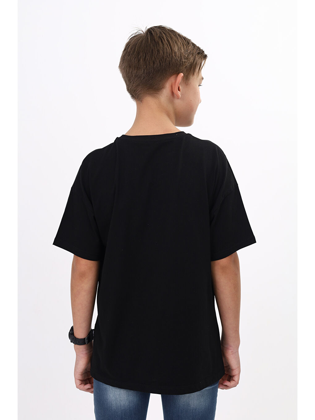 Siyah Erkek Çocuk Baskılı Tişört-3