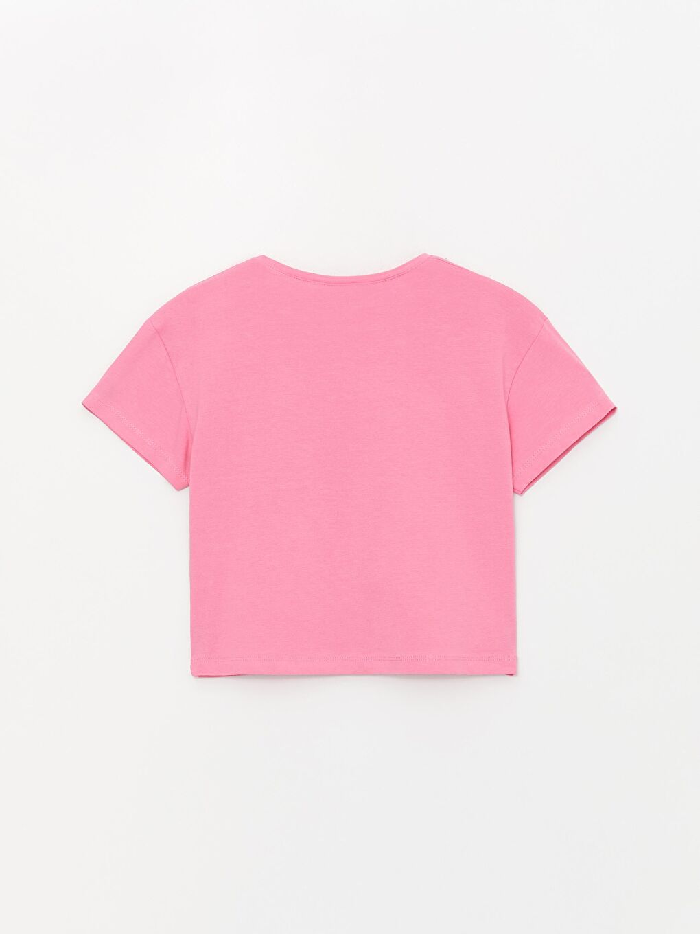 Fuşya Kız Çocuk Dantelli Cep Bluz-1