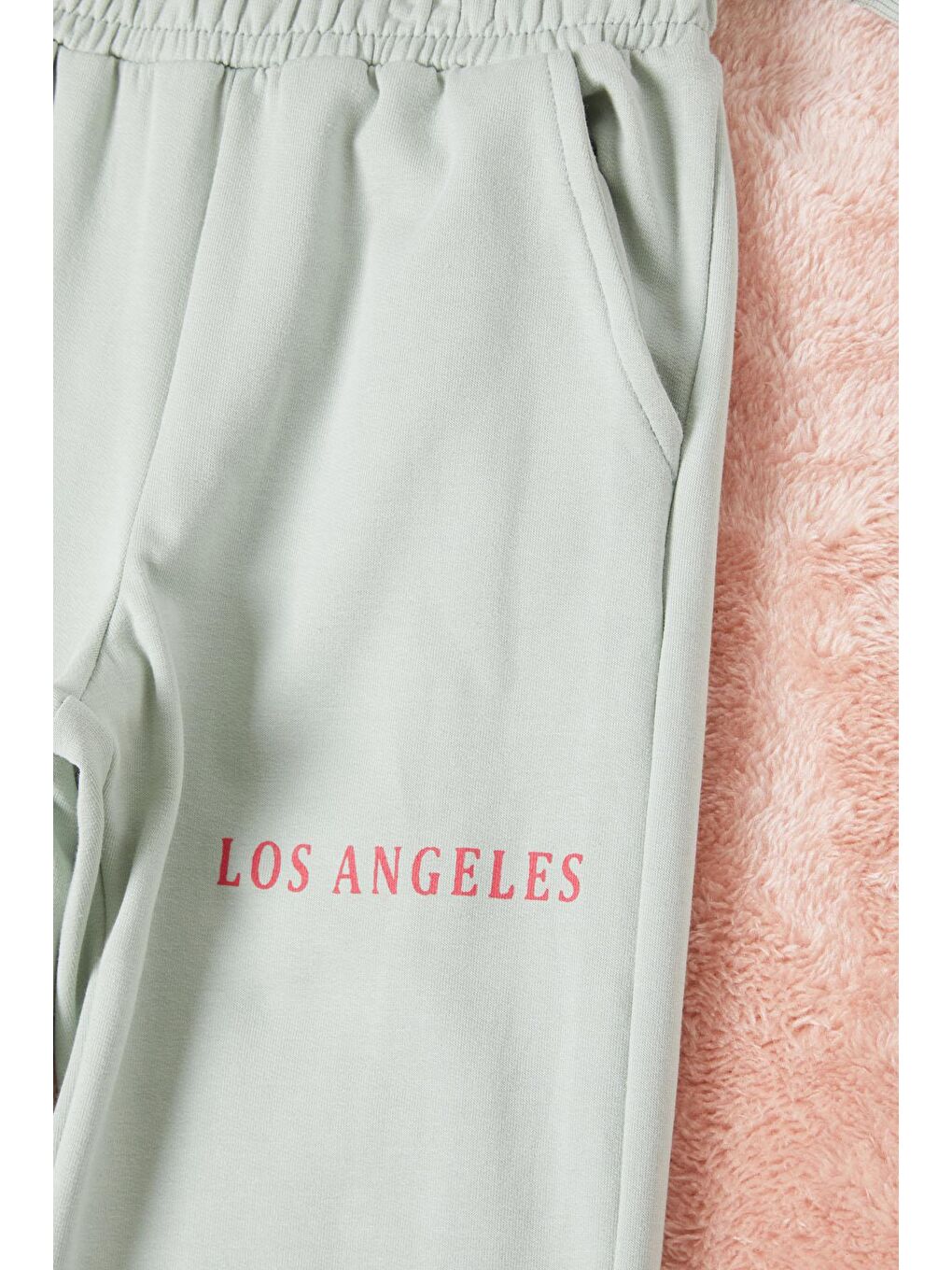 Yeşil Los Angeles Sırt Baskılı Yırtmaçlı Kız Çocuk Eşofman Takımı 16711-2