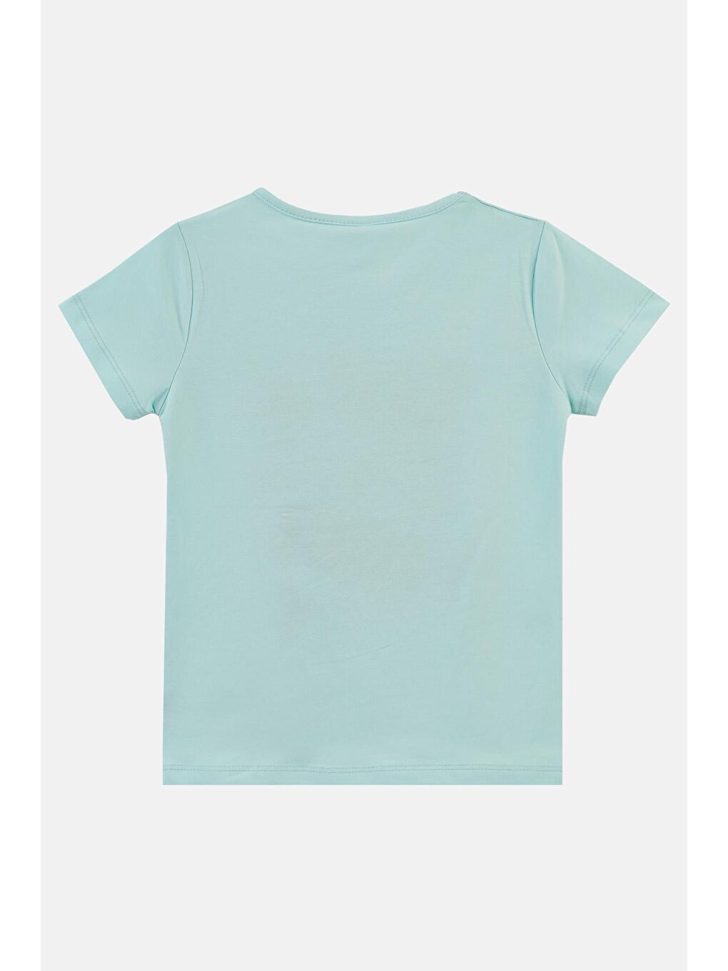 Yeşil Baskılı Bisiklet Yaka Pamuklu T Shirt 5982419-1