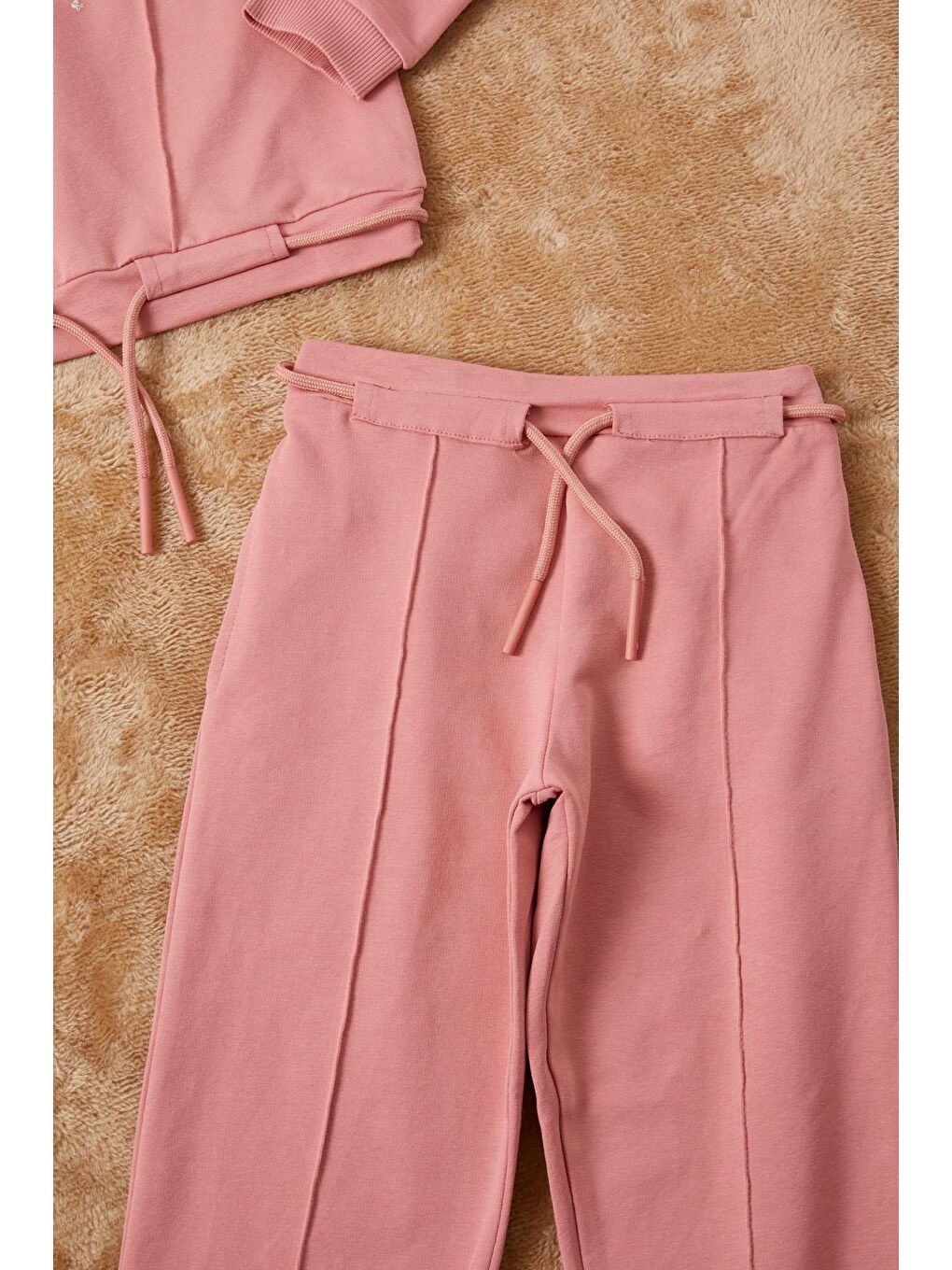 Pembe Gül Kurusu Adventure Yazılı Kız Eşofman Takımı 16691-3