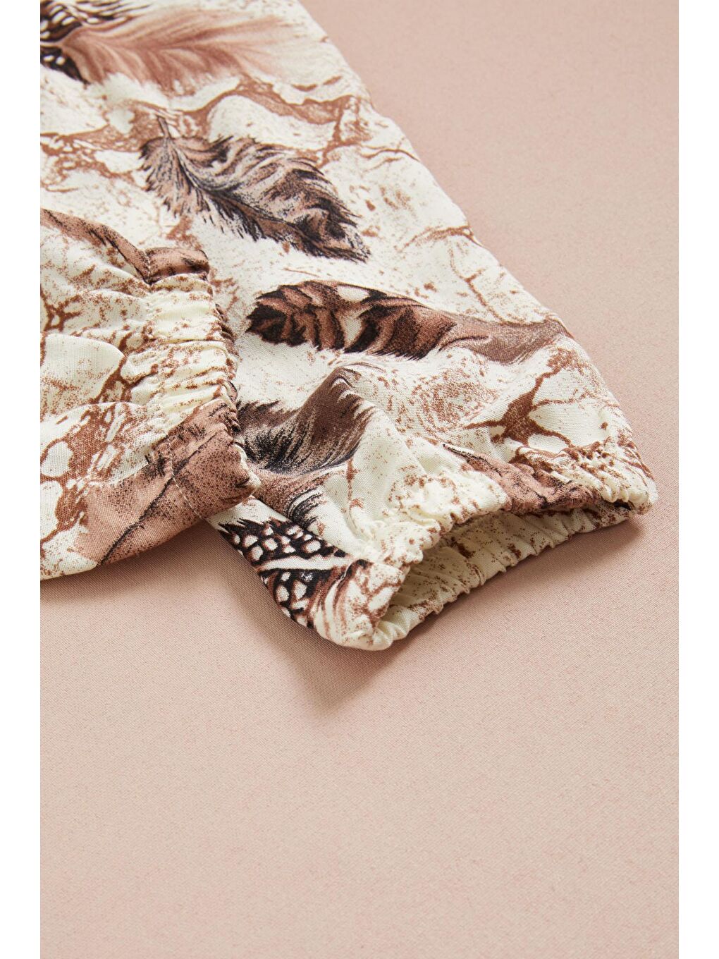 Yeşil Yaprak Baskılı Bluz Pantolon Kız Takım 15516-4