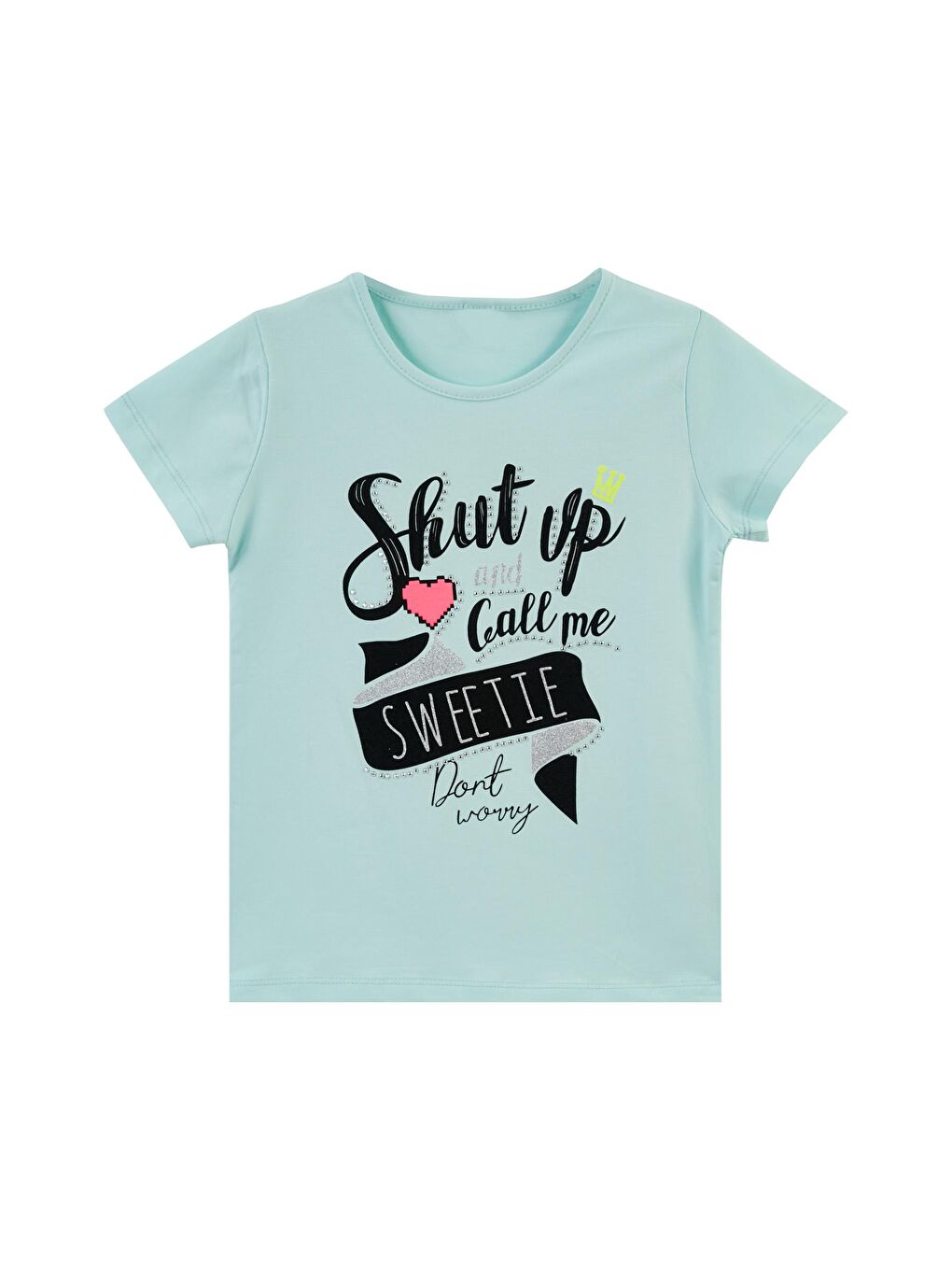 Yeşil Baskılı Bisiklet Yaka Pamuklu T Shirt 5982419-3