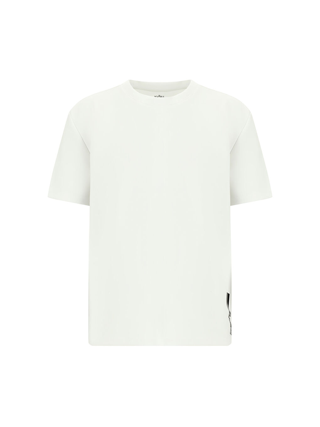 Beyaz BİSİKLET YAKA OVERSİZE Elastanlı BASKILI TİŞÖRT-5