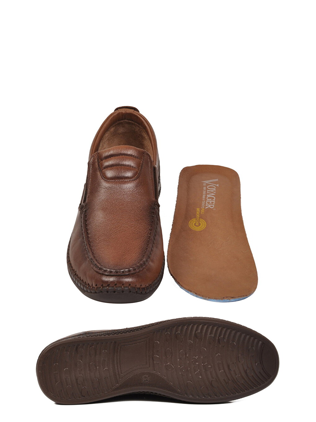 Kahverengi Erkek Ceviz Hakiki Deri Hafızalı Rahat Taban Smart Casual Ayakkabı Loafer M741 M-4