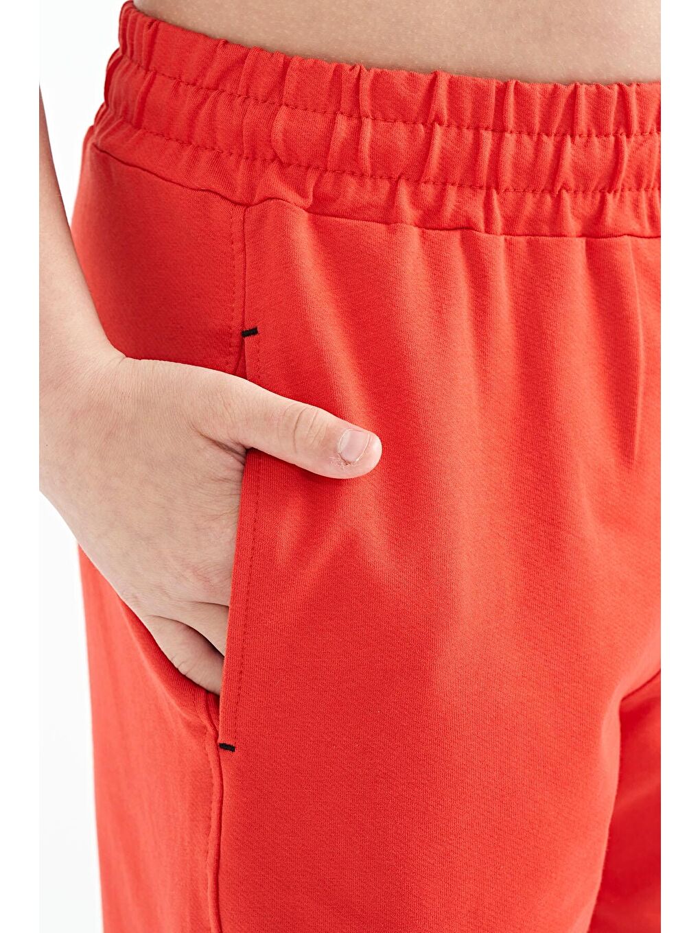 Kırmızı Fiesta Renkli Baskılı Bağcıklı Nakış Detaylı Standart Kalıp Erkek Çocuk Şort - 11129-3