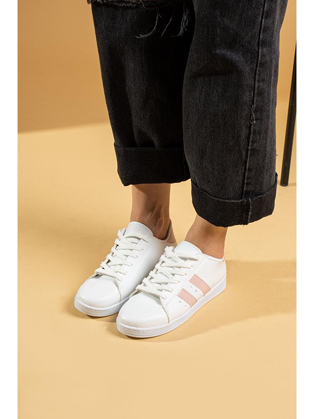 Pembe Rahat Taban Bağcıklı Kadın Sneakers 001-160-23ÇT