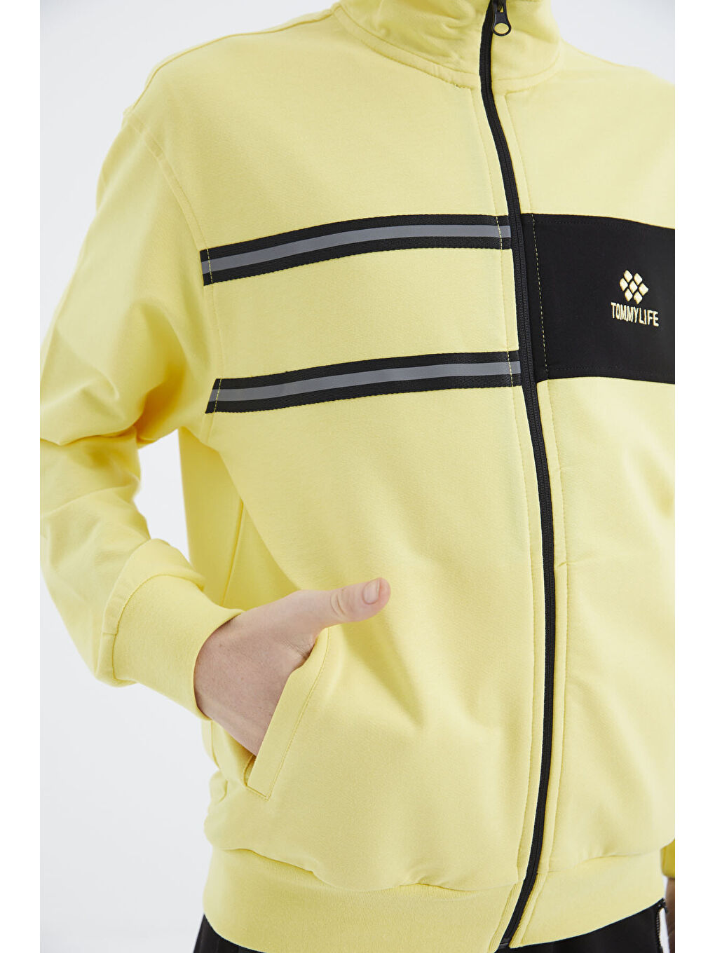 Sarı Dik Yaka Erkek Çocuk Sweatshirt - 11183-1