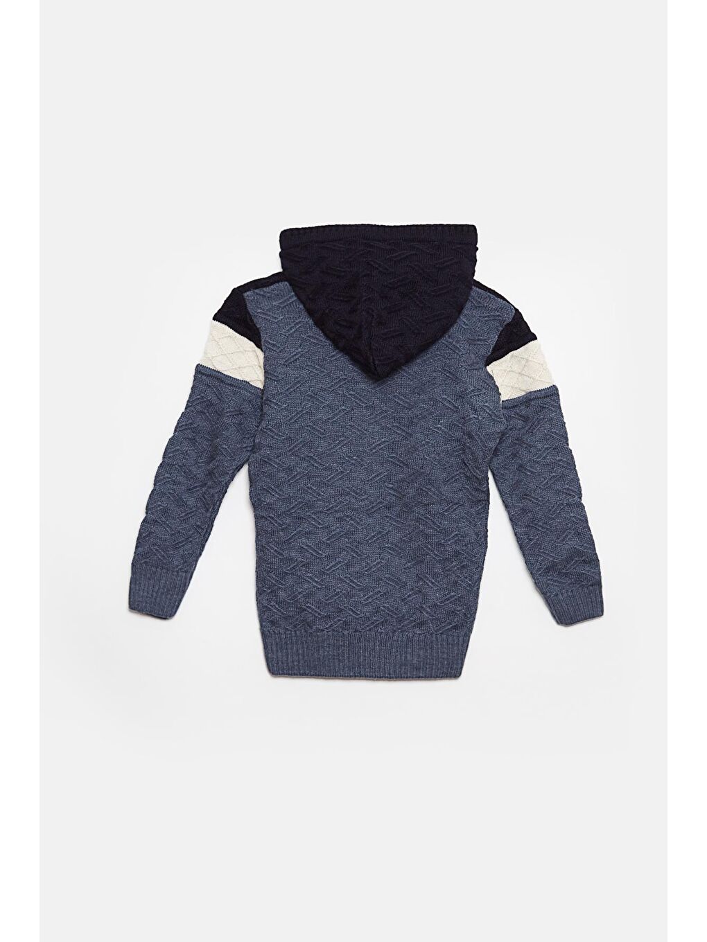 Lacivert Kürk Detaylı Triko Erkek Çocuk Hırka-1